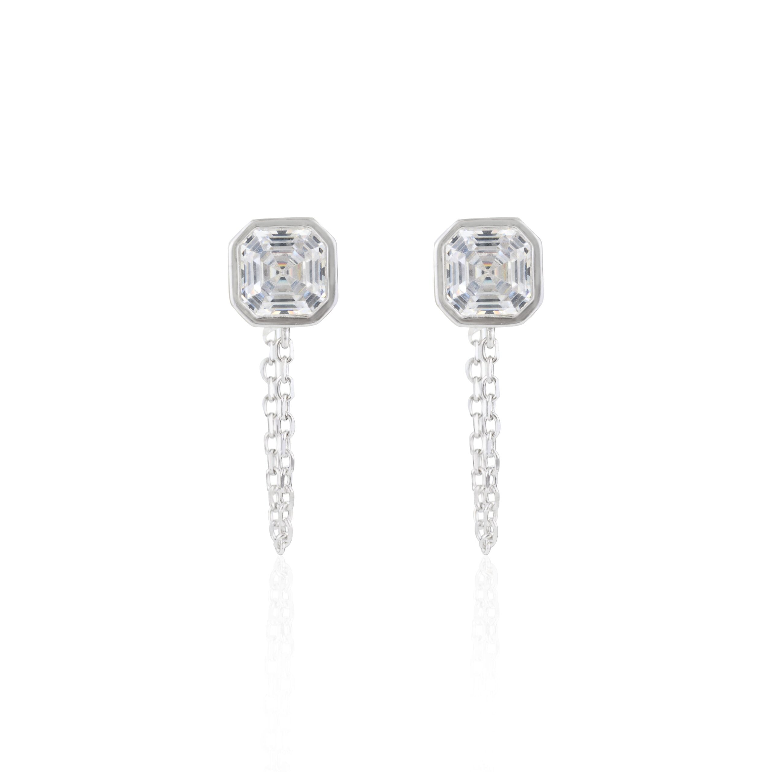 Diamond Studs with Chain