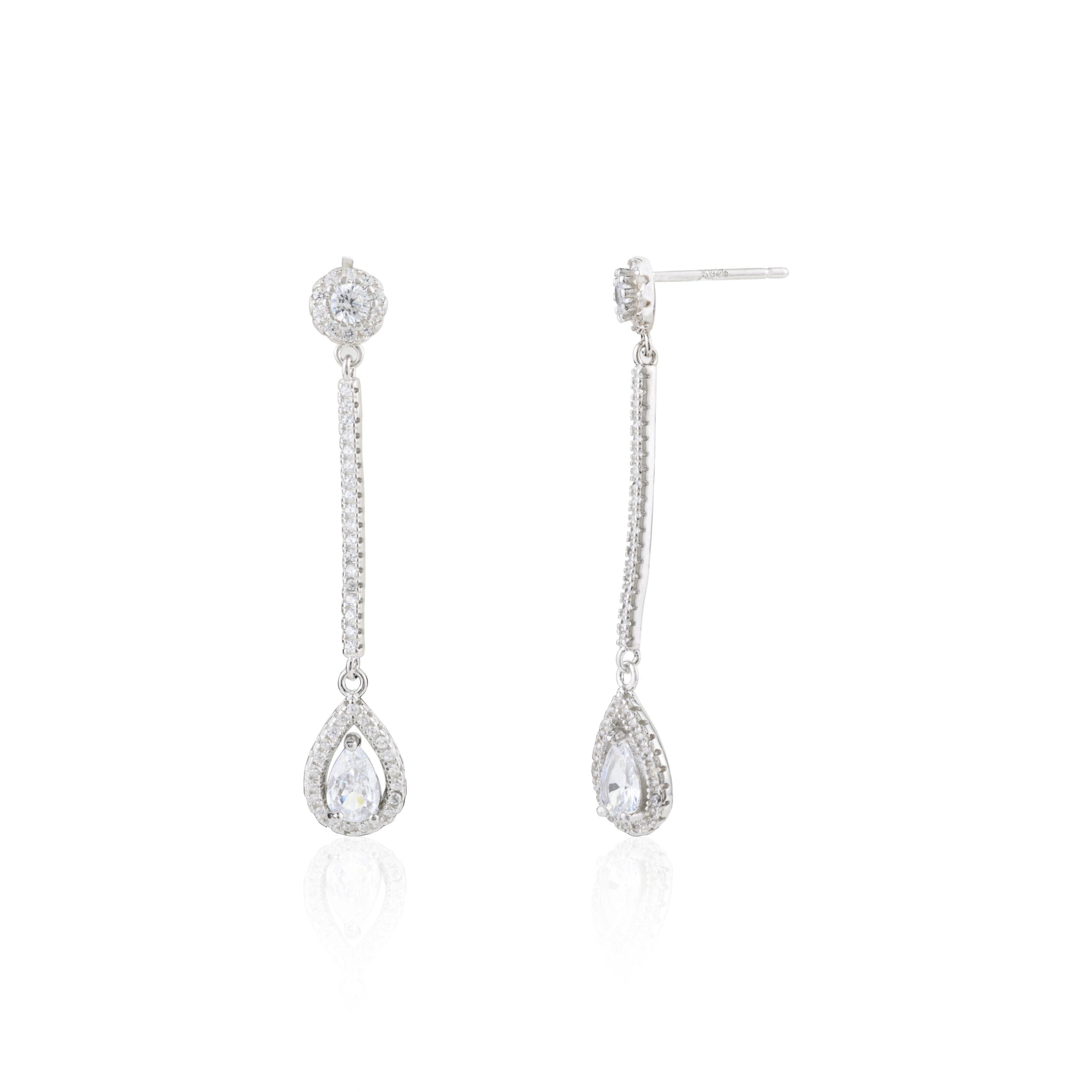 Teardrop Diamond Dangle Earrings