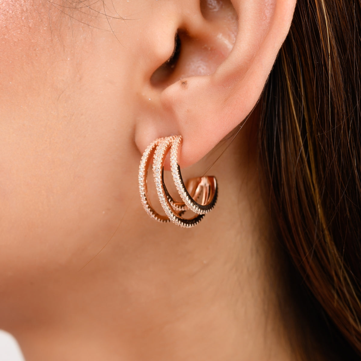 Rose Gold Open Hoop Earrings