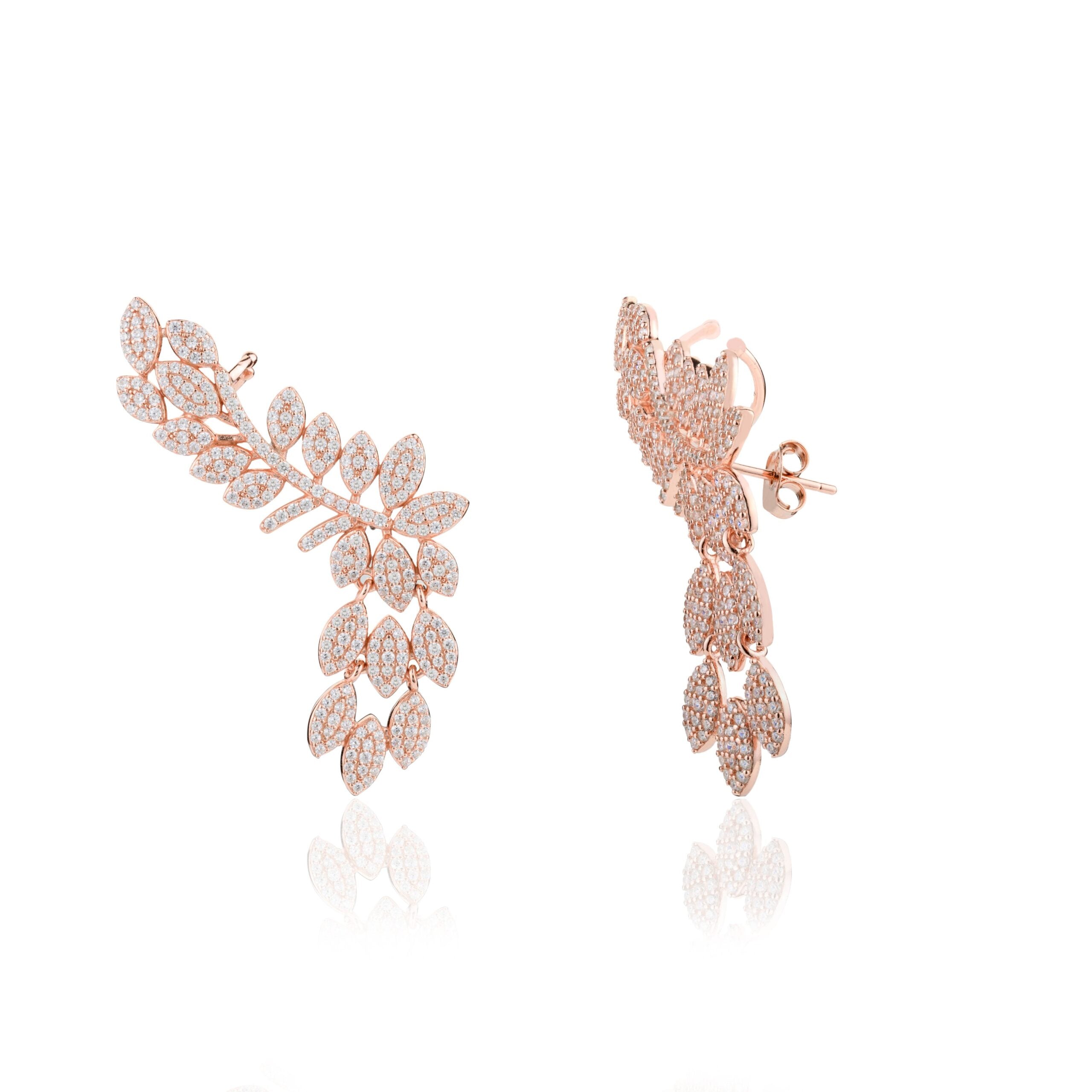 Rose gold Leaf Climber Ear Cuffs