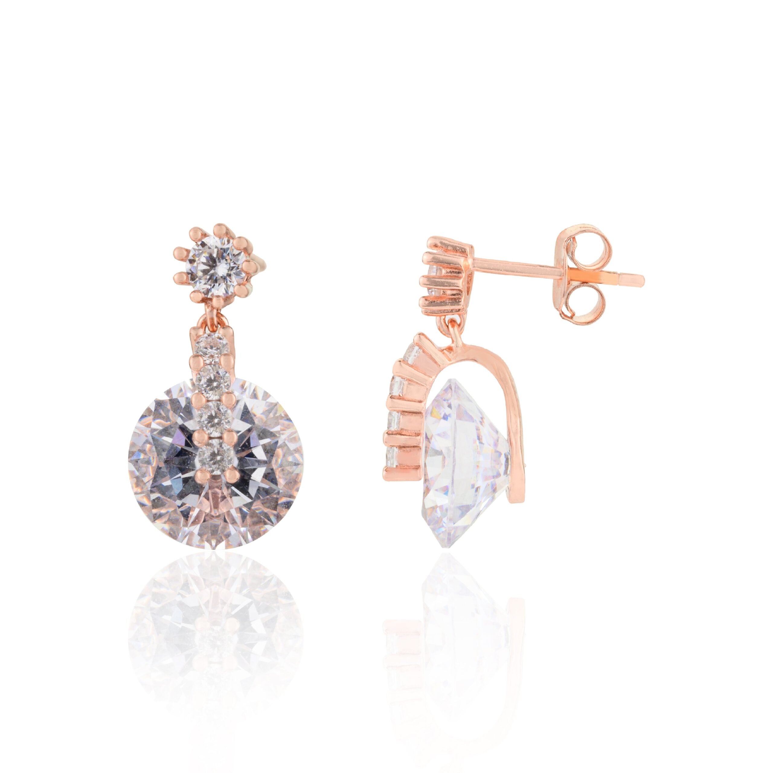 Spinner Earrings with Sparkling Movable Diamond