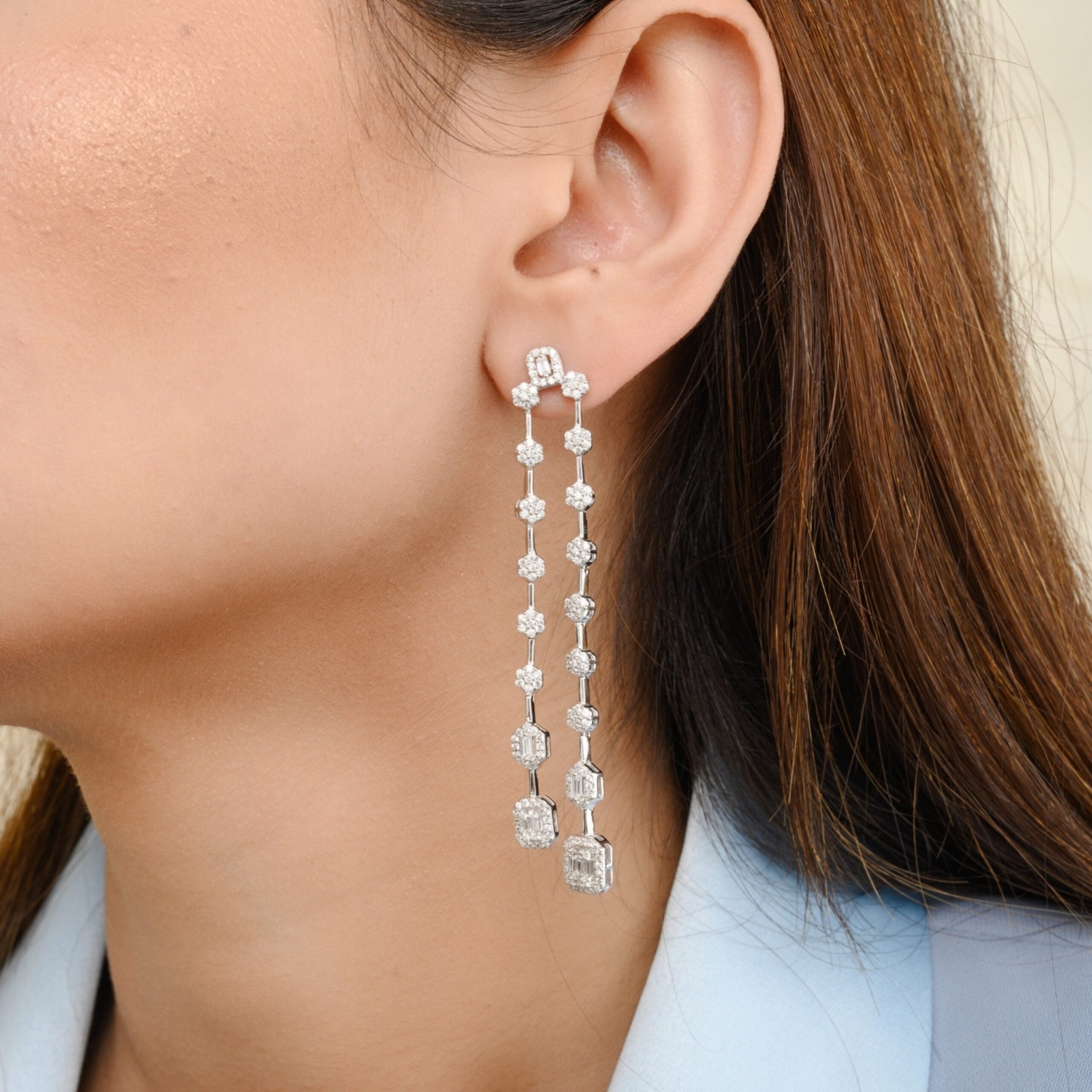 Crystal linear drop Earrings