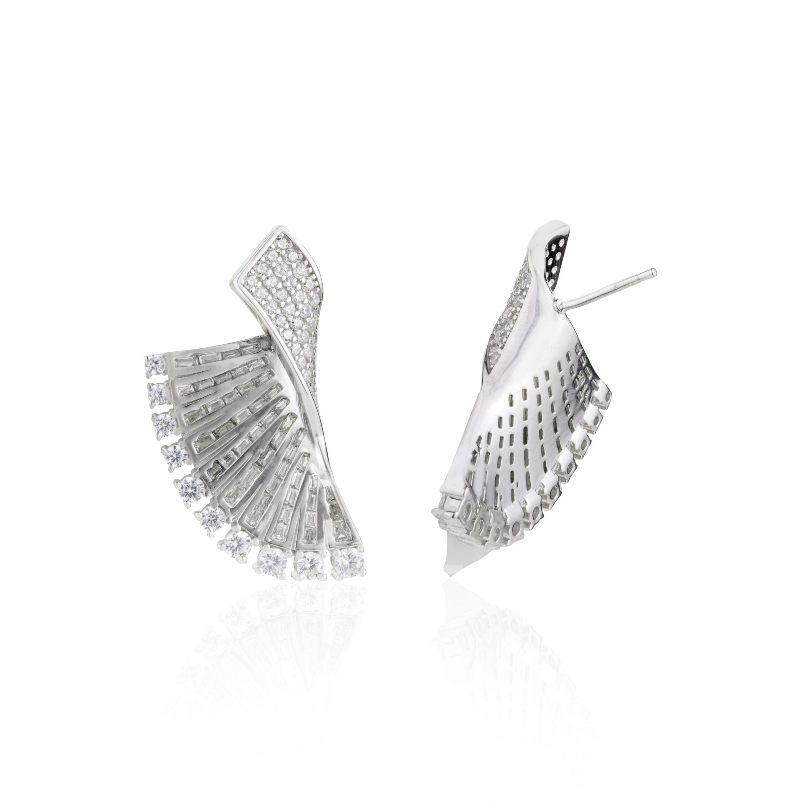 Angel Wings Silver Stud Earrings for Women