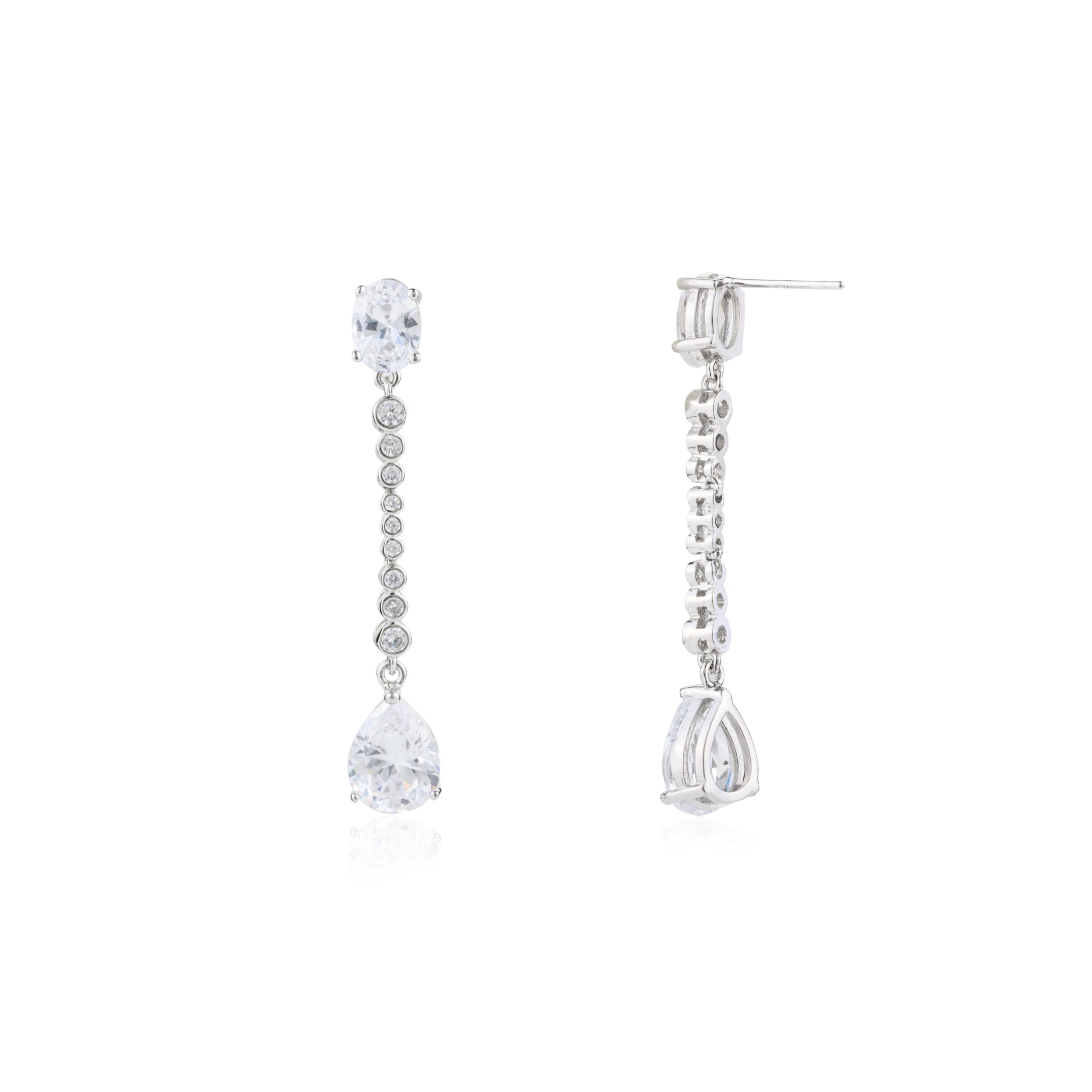 Pear cut Diamond Drop Dangle Earrings