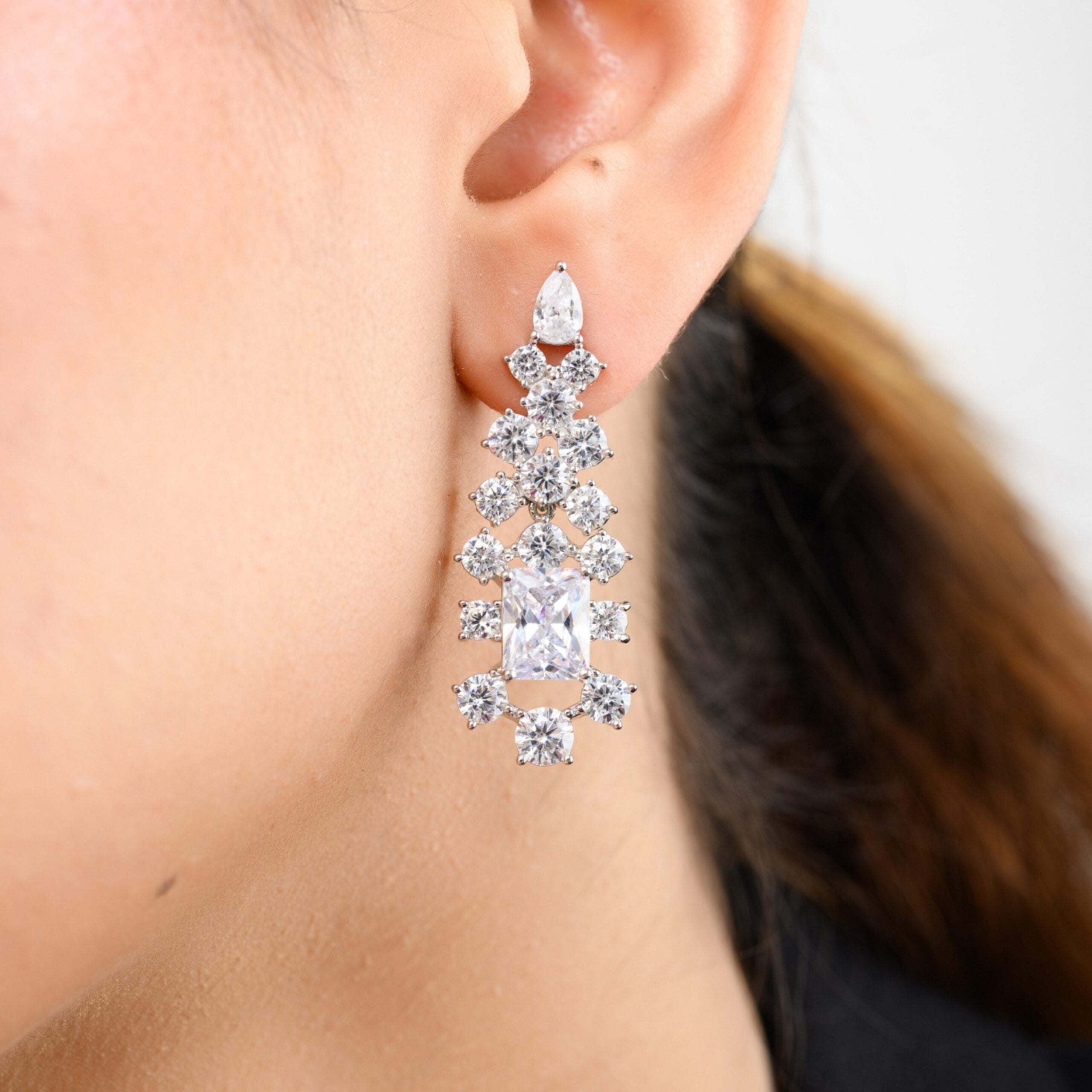 Cz Diamond Chandelier Drop earrings