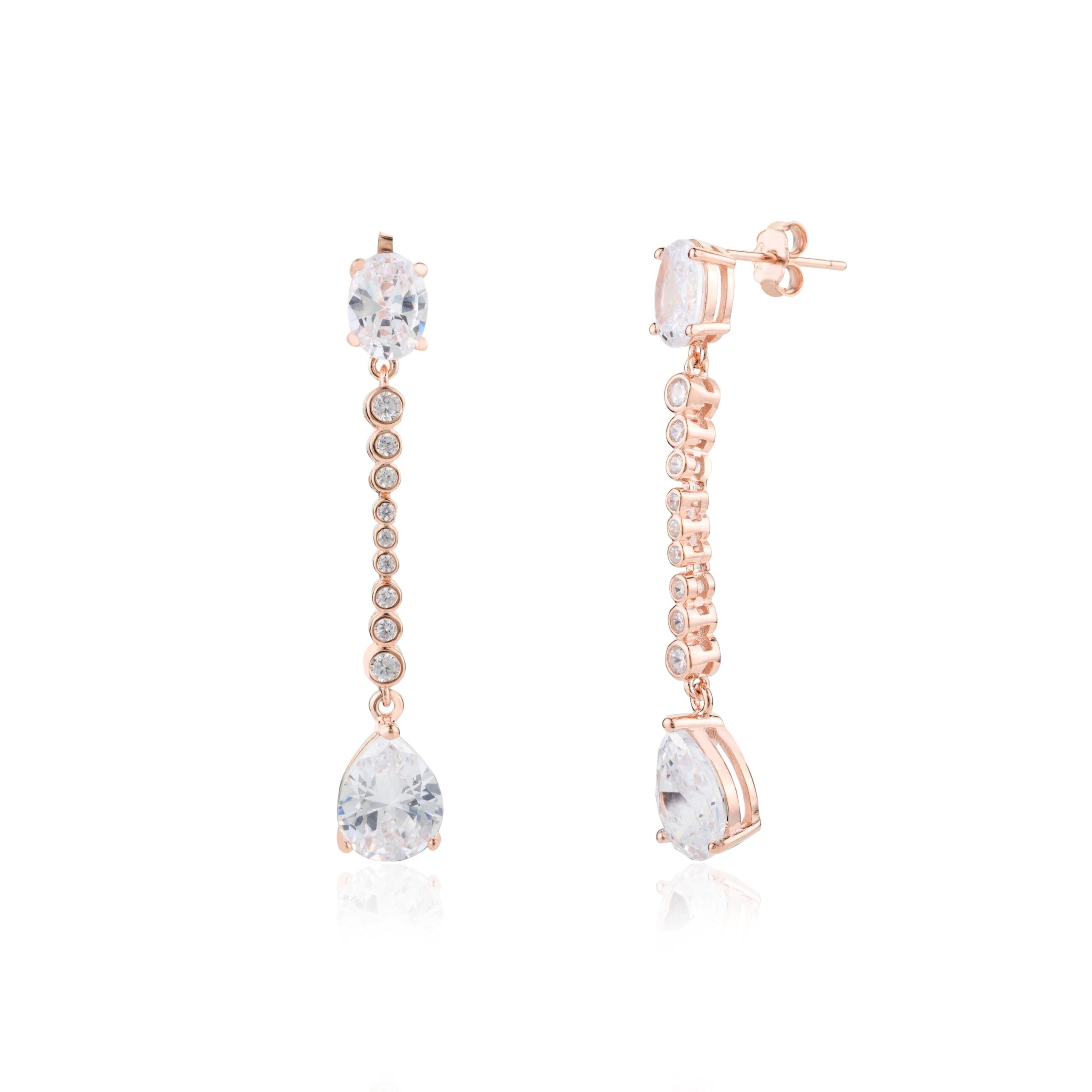 Rose gold Teardrop Diamond dangle earrings