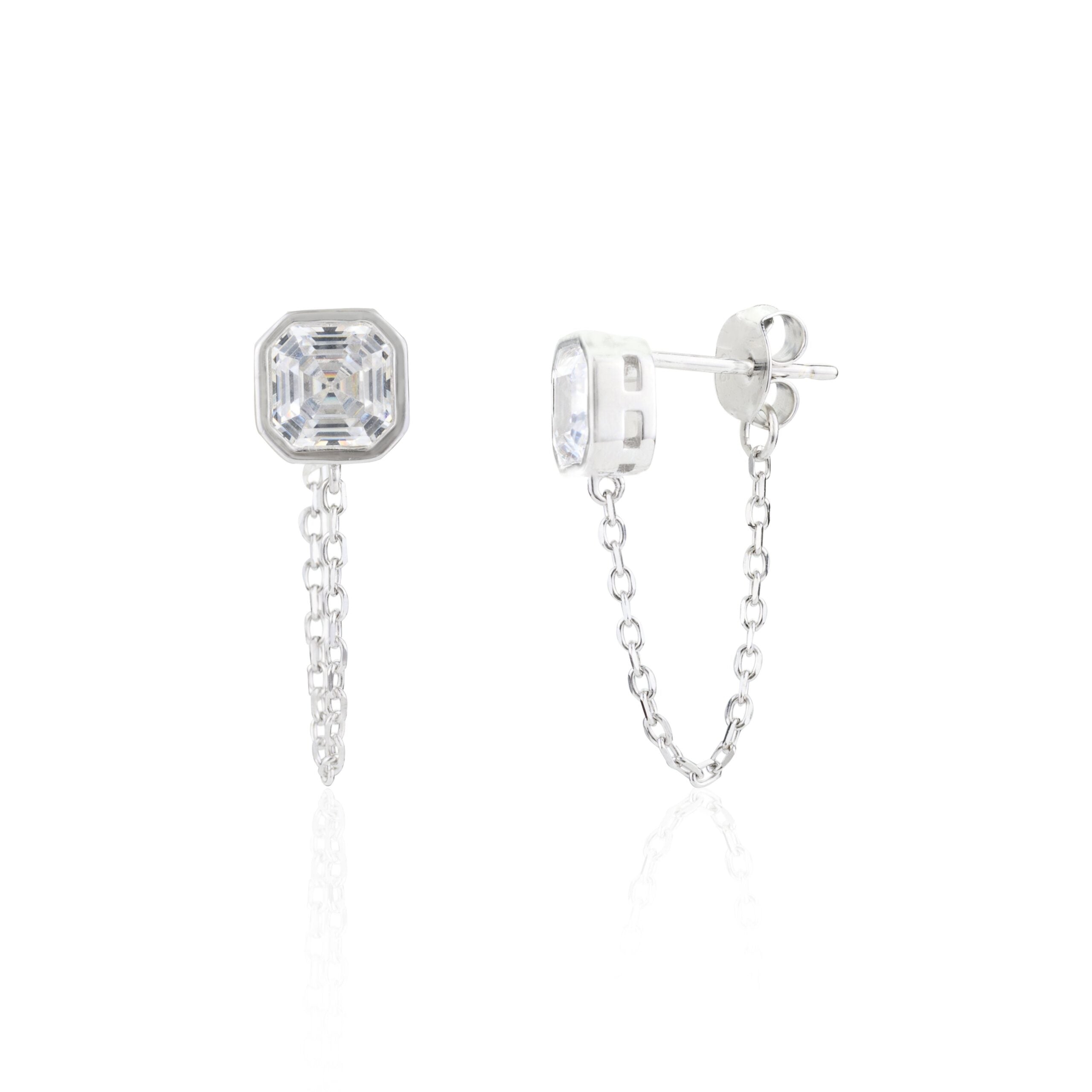 Diamond Studs with Chain