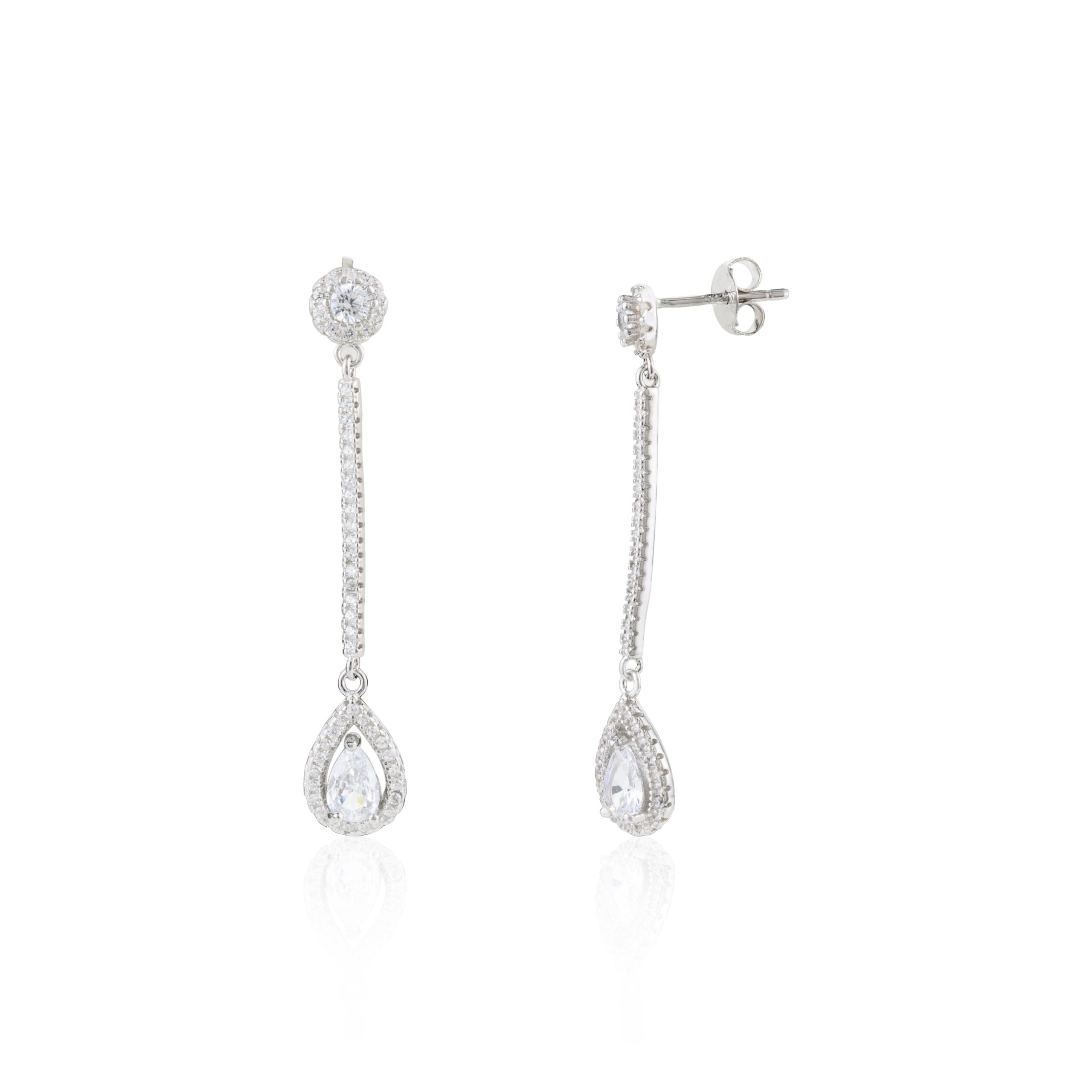 Teardrop Diamond Dangle Earrings