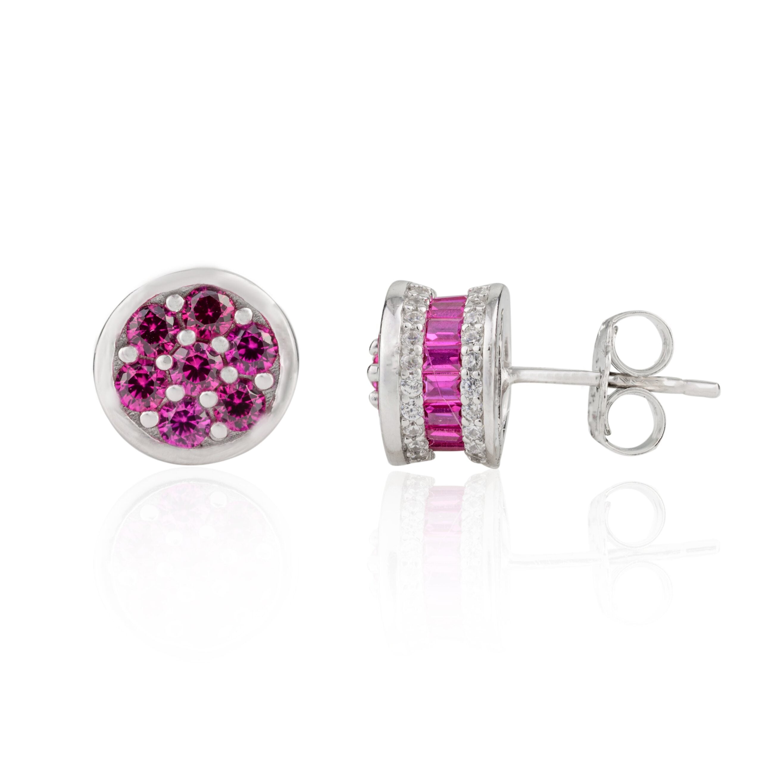 Rose Pink Cz Diamond Dainty Stud Earrings