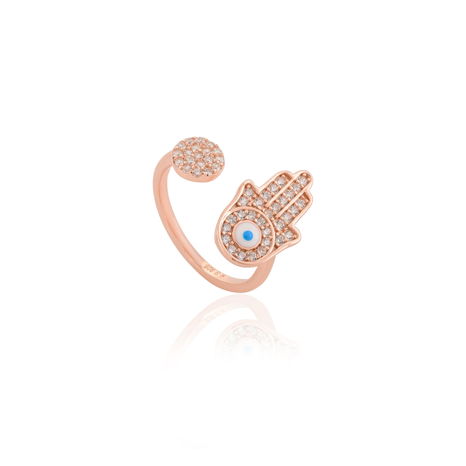 Rose gold Evil Eye Hamsa Ring