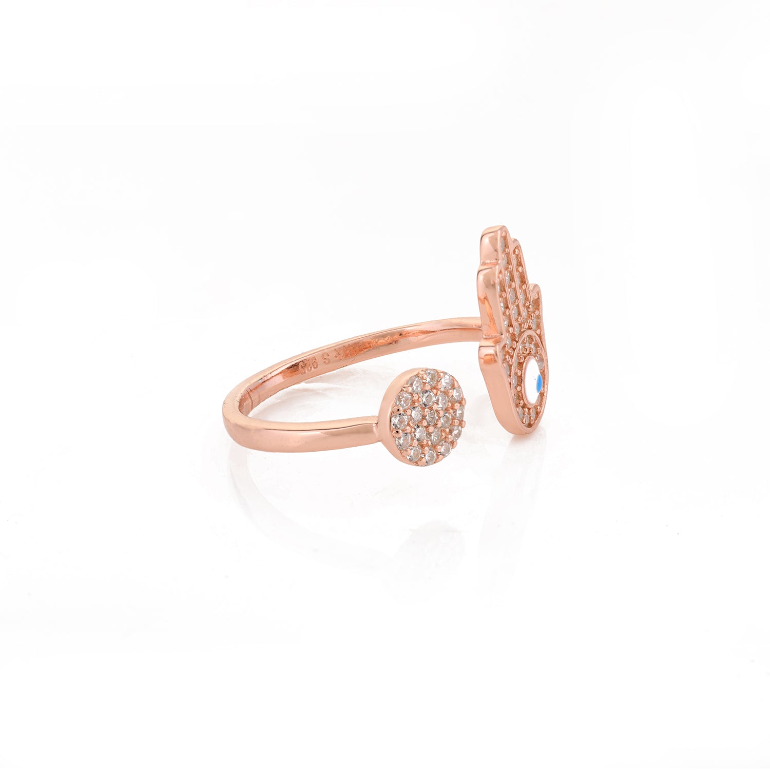 Rose gold Evil Eye Hamsa Ring