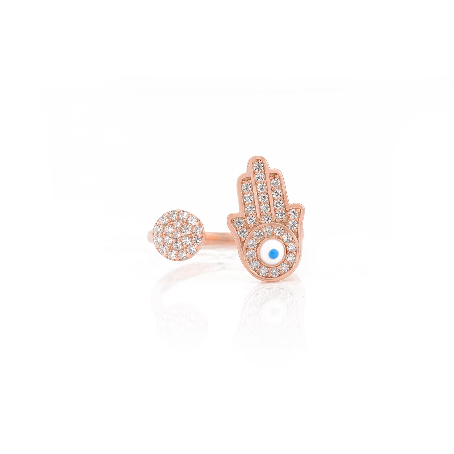 Rose gold Evil Eye Hamsa Ring