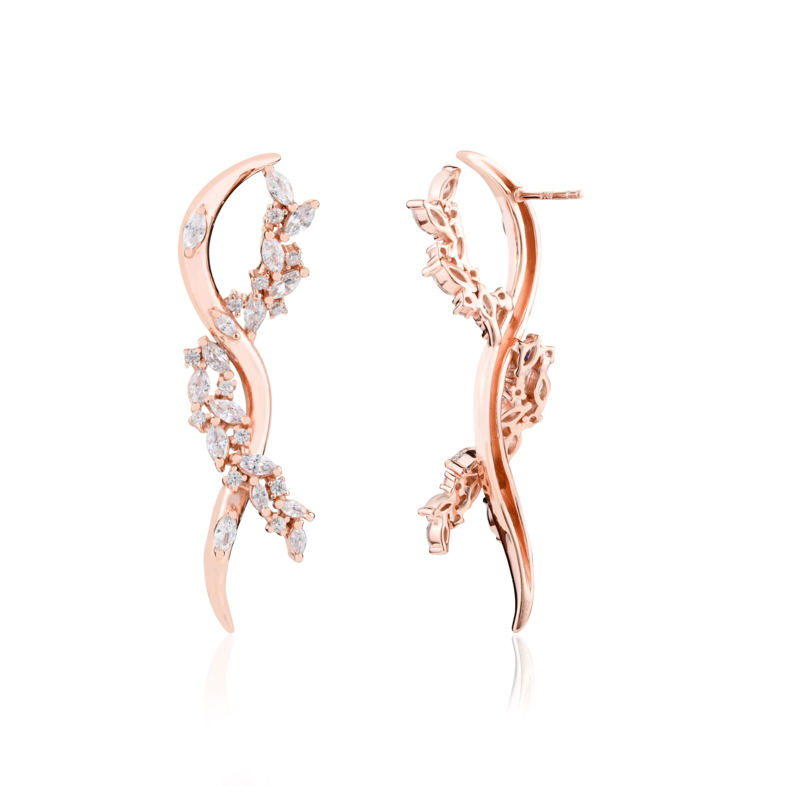 Elegant Mermaid Shape Curve Leaf Dangle Earrings