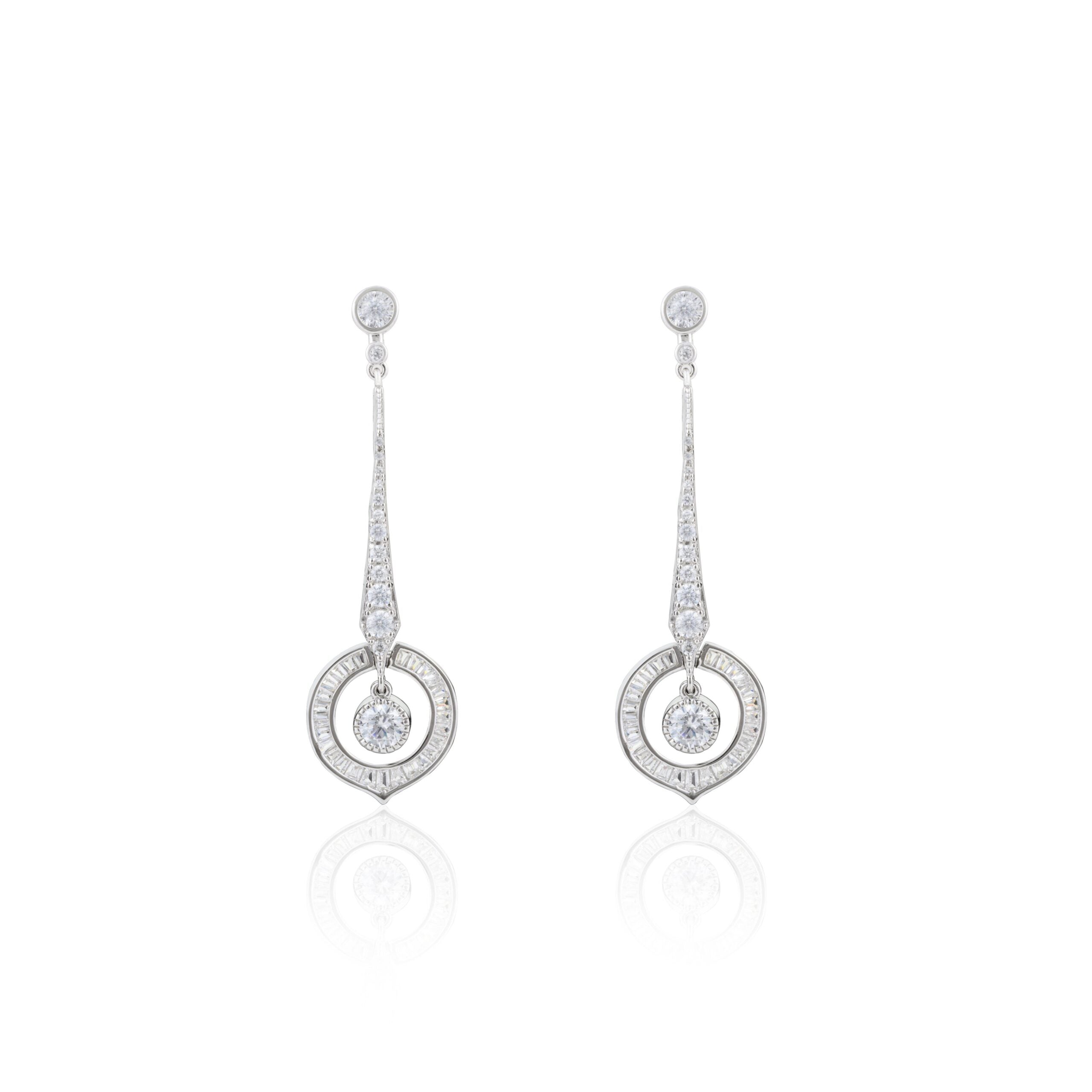 Charming Teardrop CZ Diamond Dangle Earrings