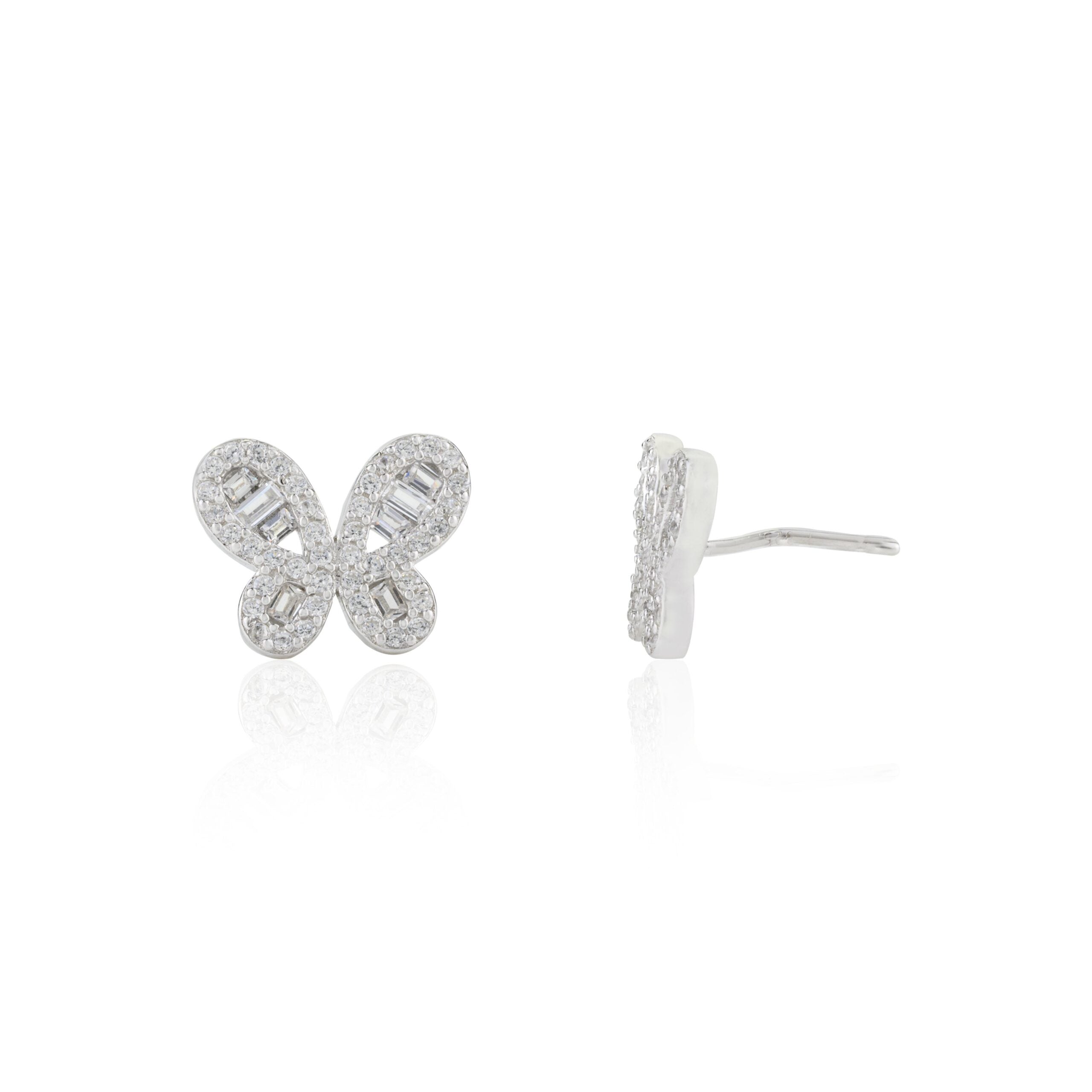 Silver Butterfly Dainty stud Earrings