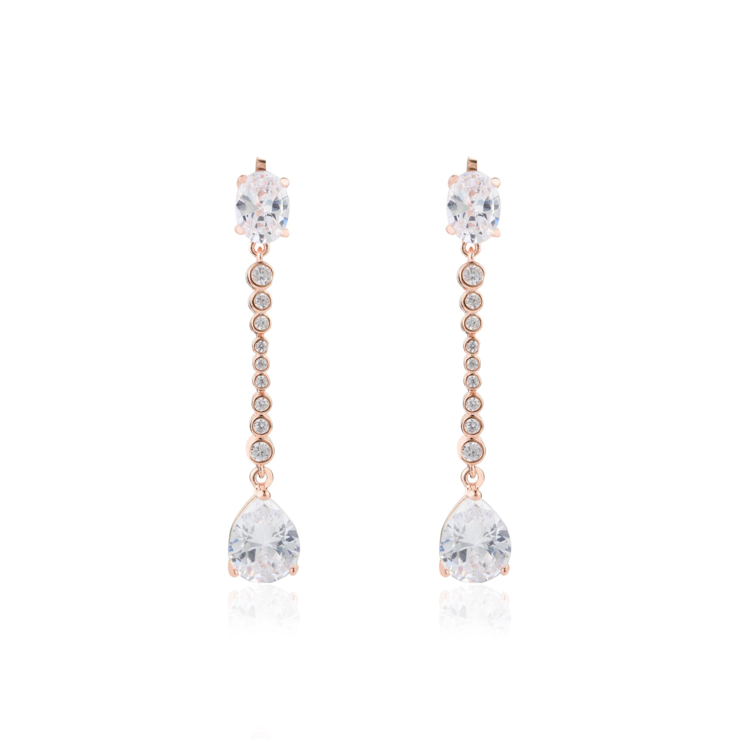 Rose gold Teardrop Diamond dangle earrings