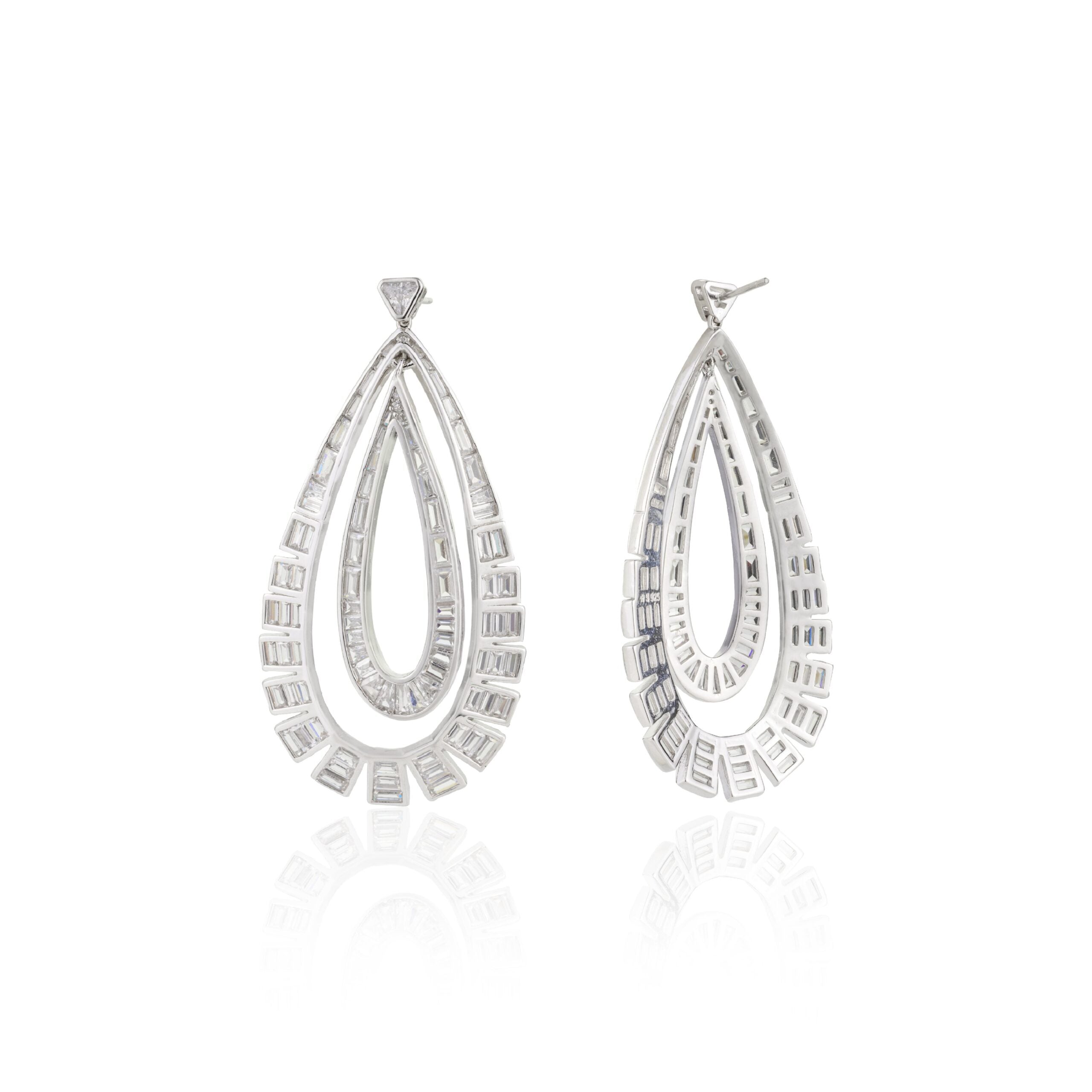 Unique Tear Drop Dangle Earrings for Wedding