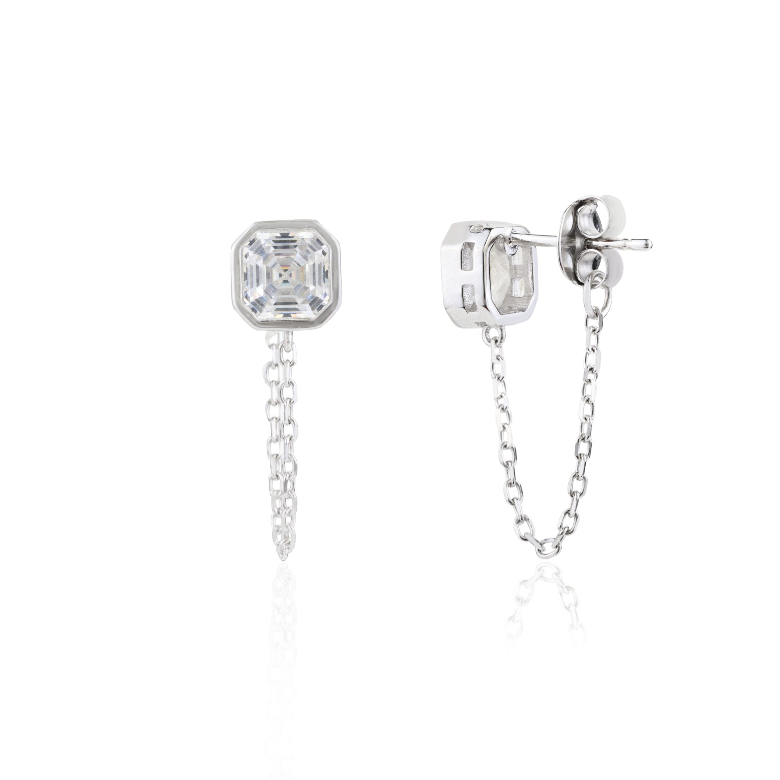 Diamond Studs with Chain