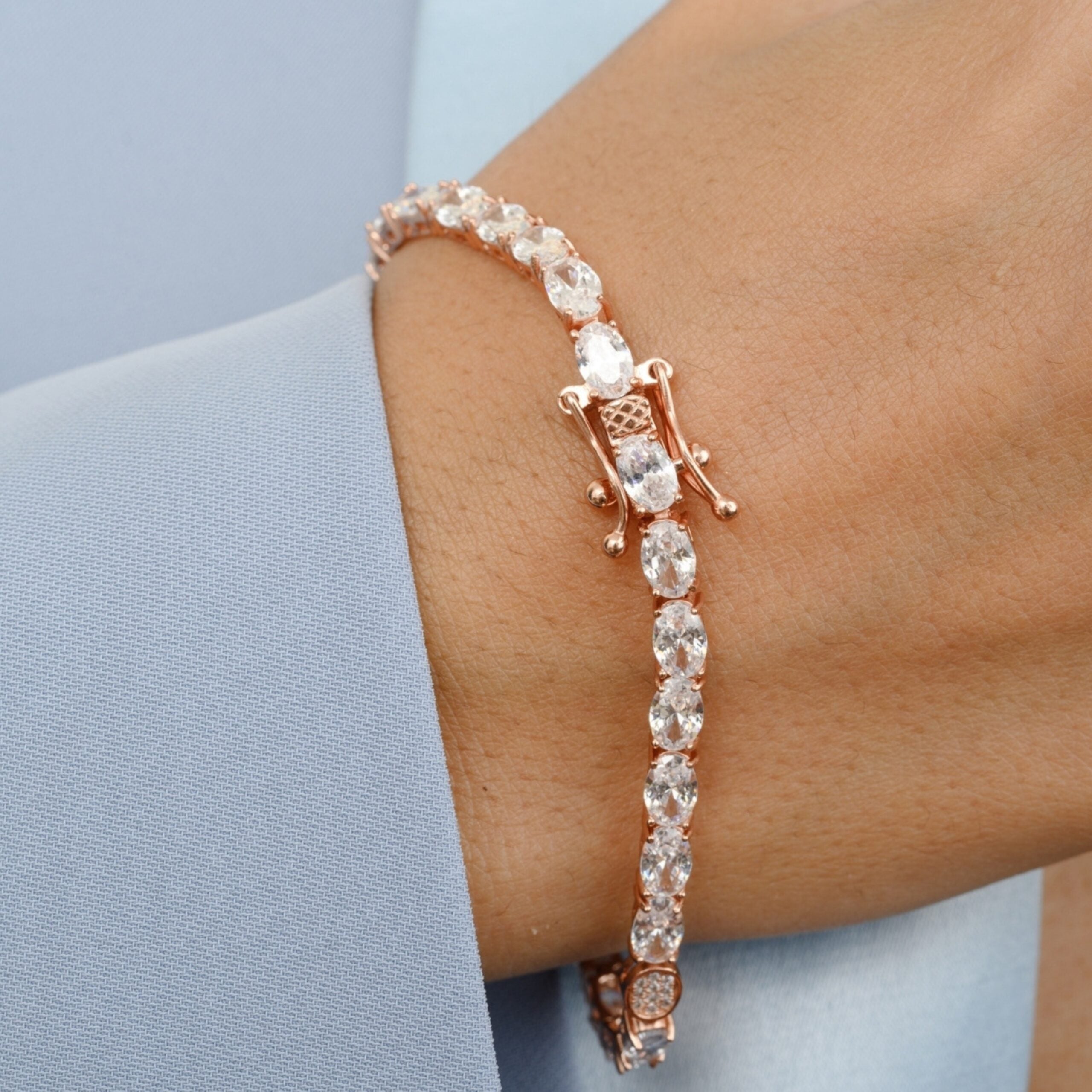 Oval Diamonds Tennis Bracelet