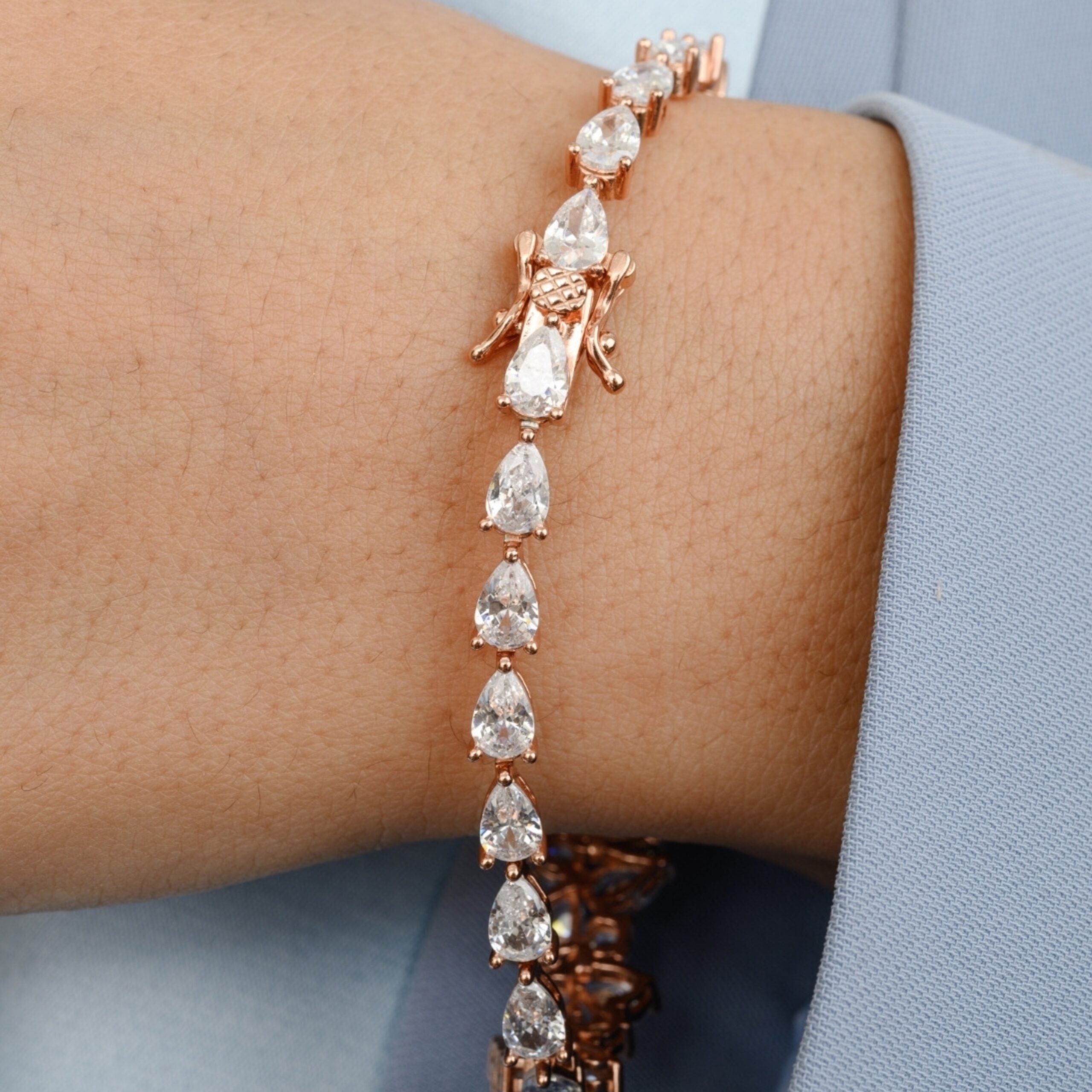 Clustered Diamond Tennis Bracelet