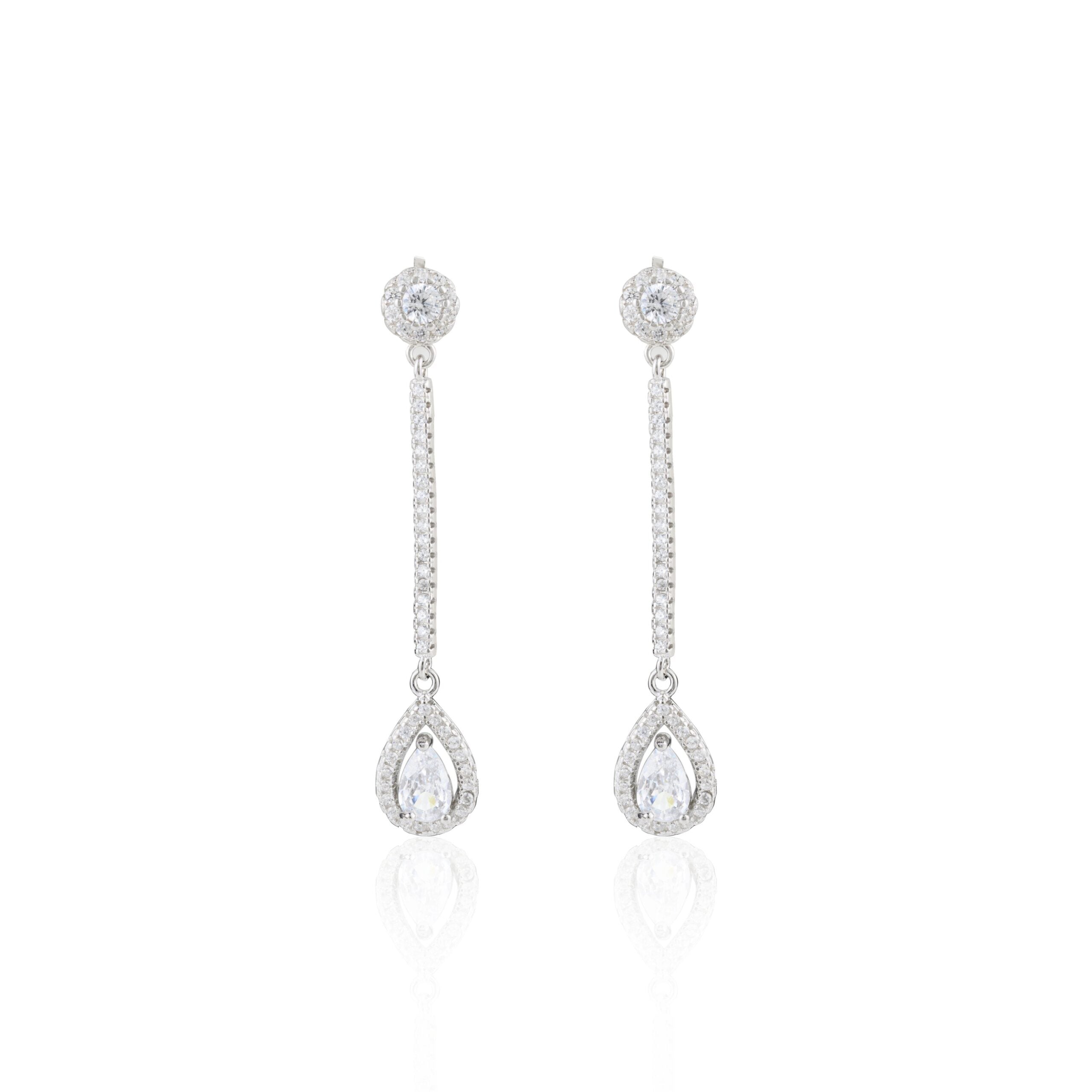 Teardrop Diamond Dangle Earrings