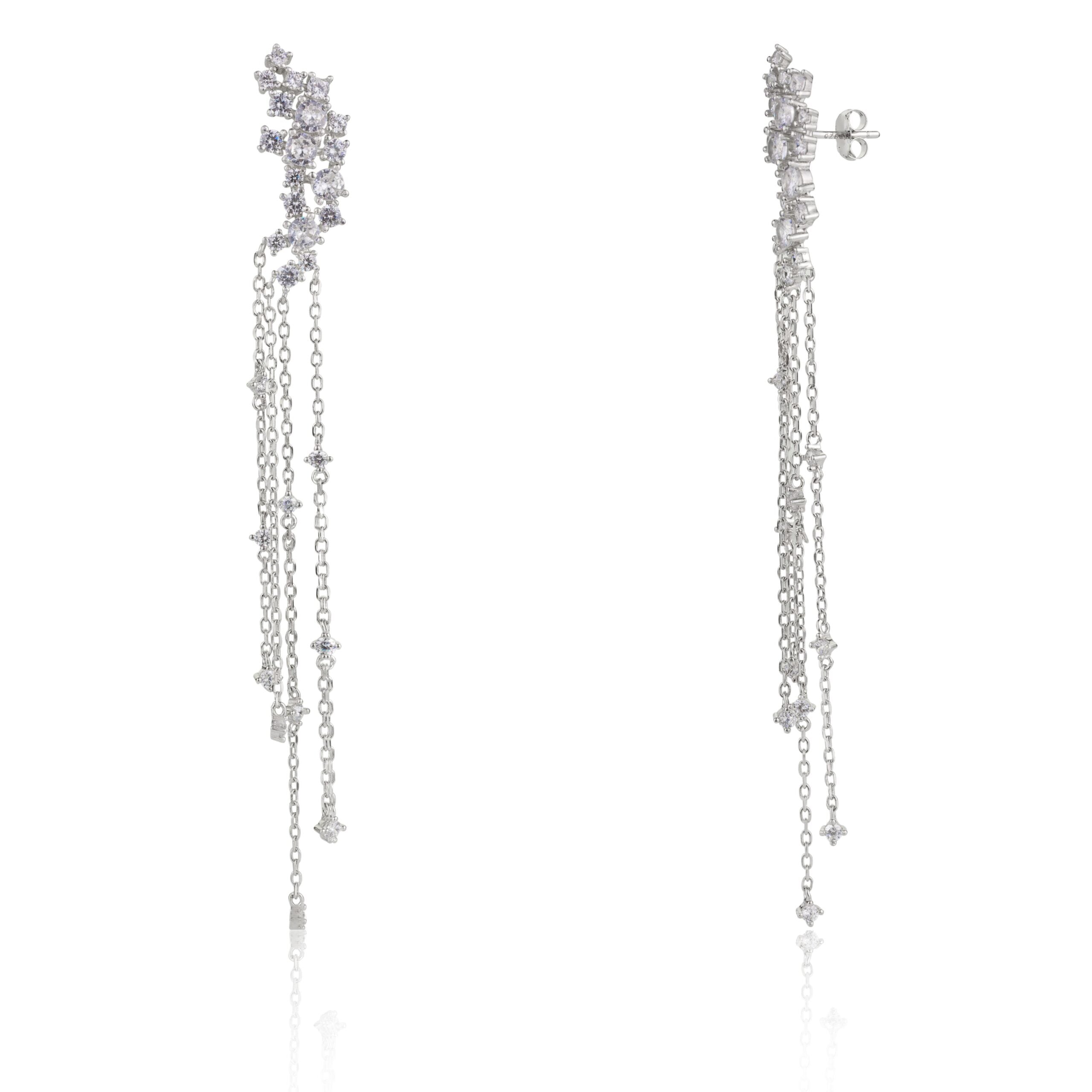 Long Tassel Chain Statement Earrings for Wedding