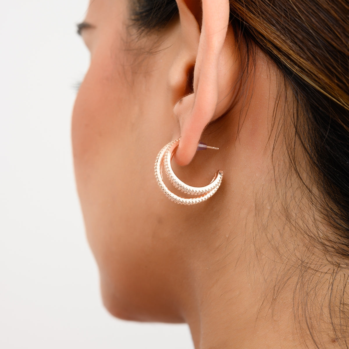 Rose Gold Open Hoop Earrings