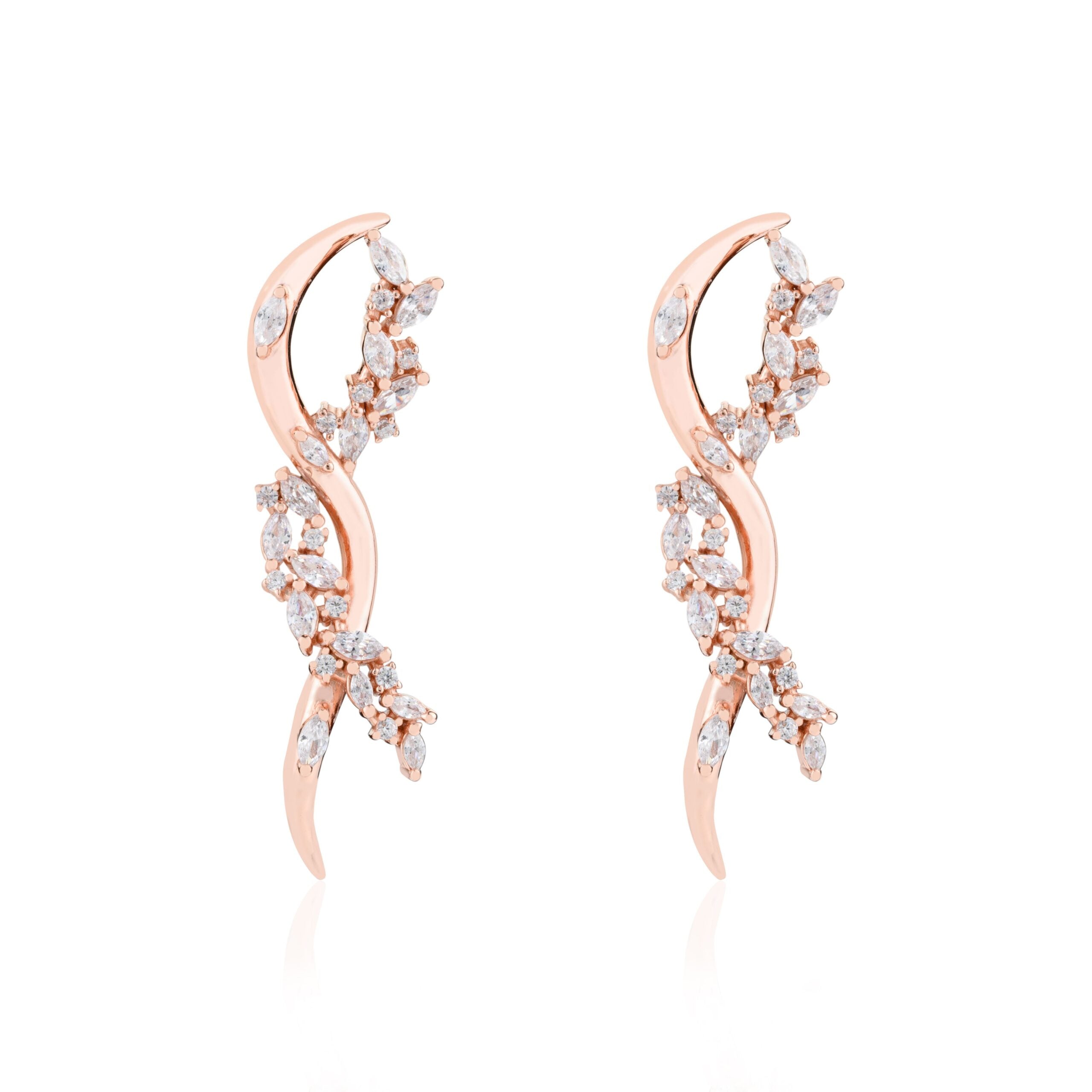 Elegant Mermaid Shape Curve Leaf Dangle Earrings