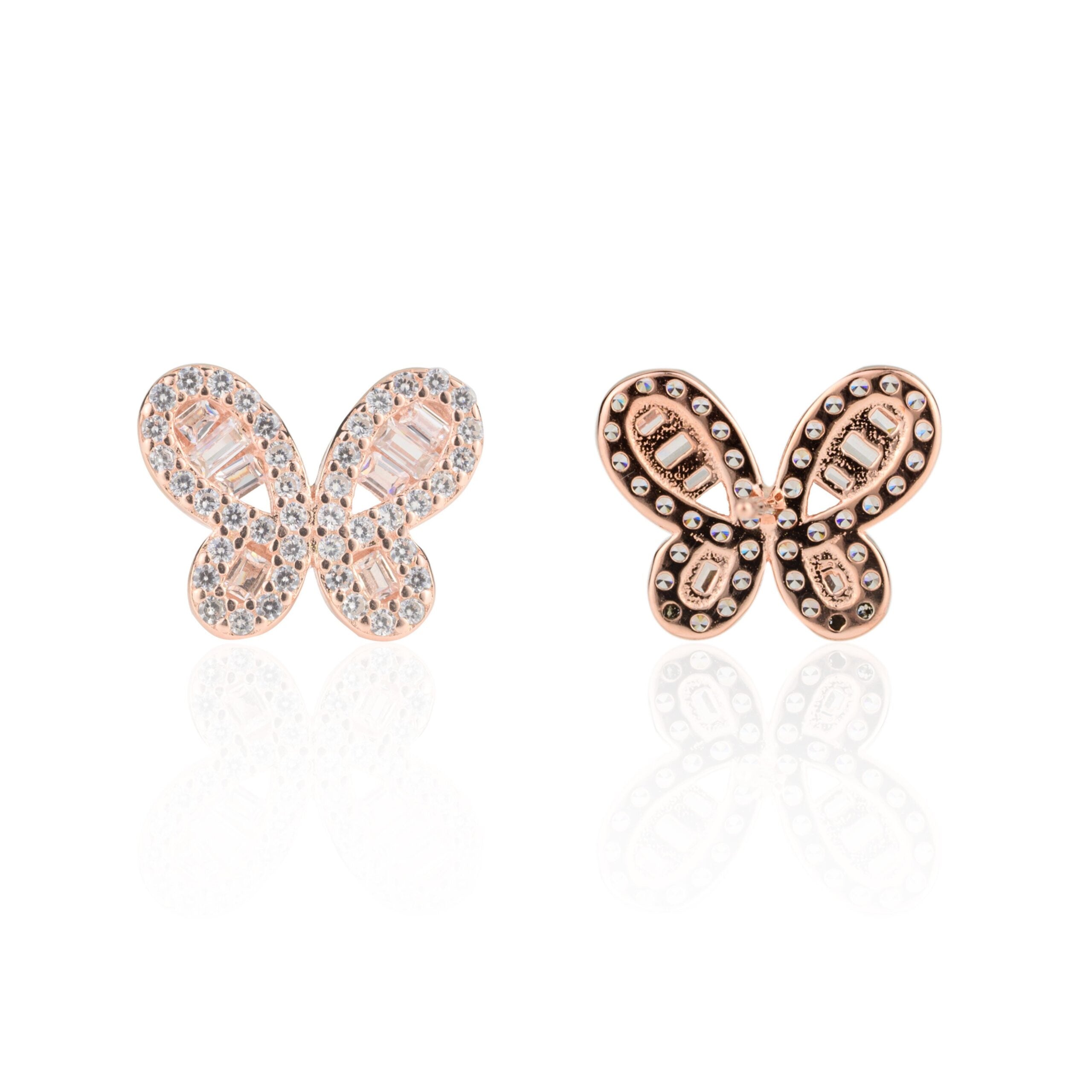 Rose gold Butterfly dainty Stud Earrings