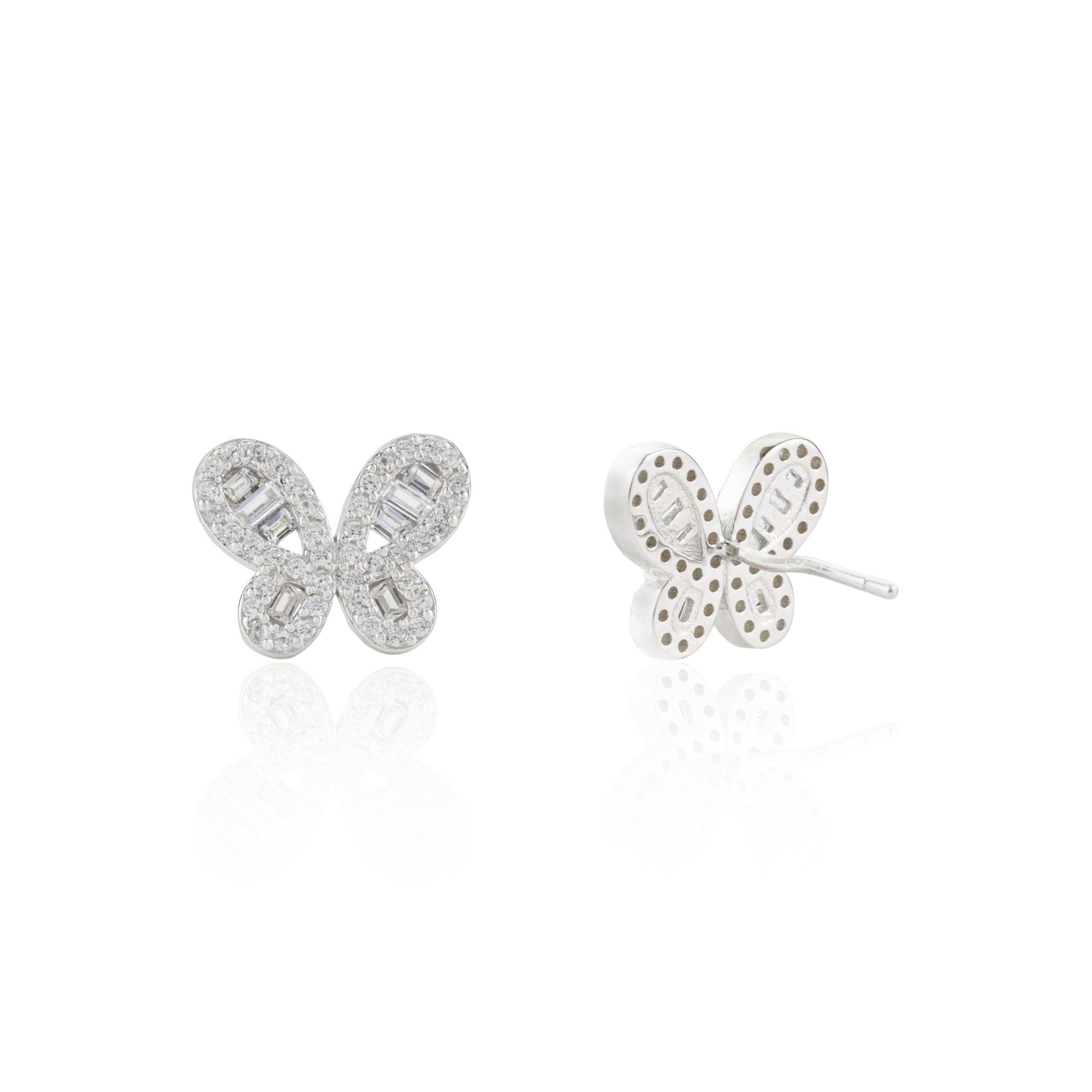 Silver Butterfly Dainty stud Earrings