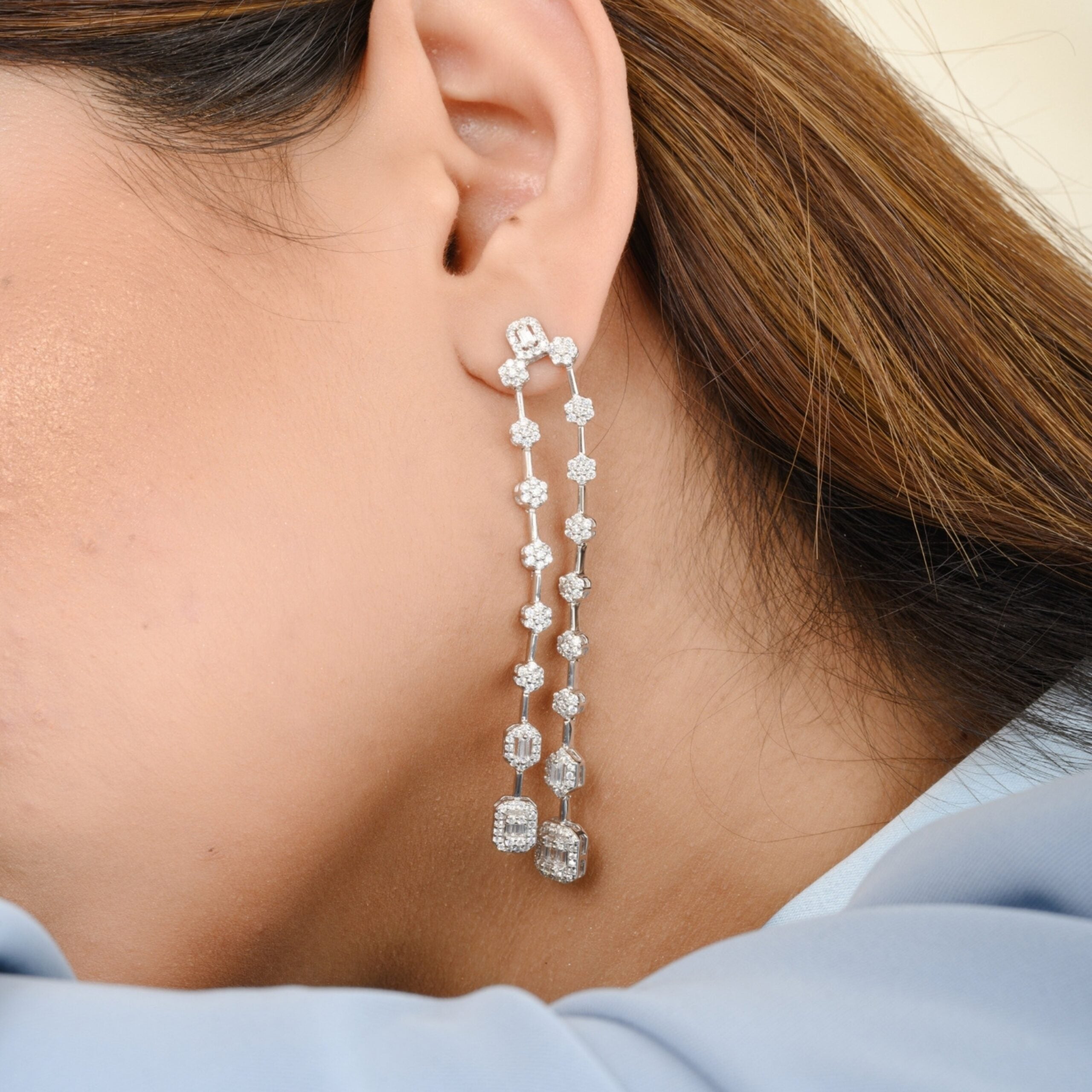 Crystal linear drop Earrings