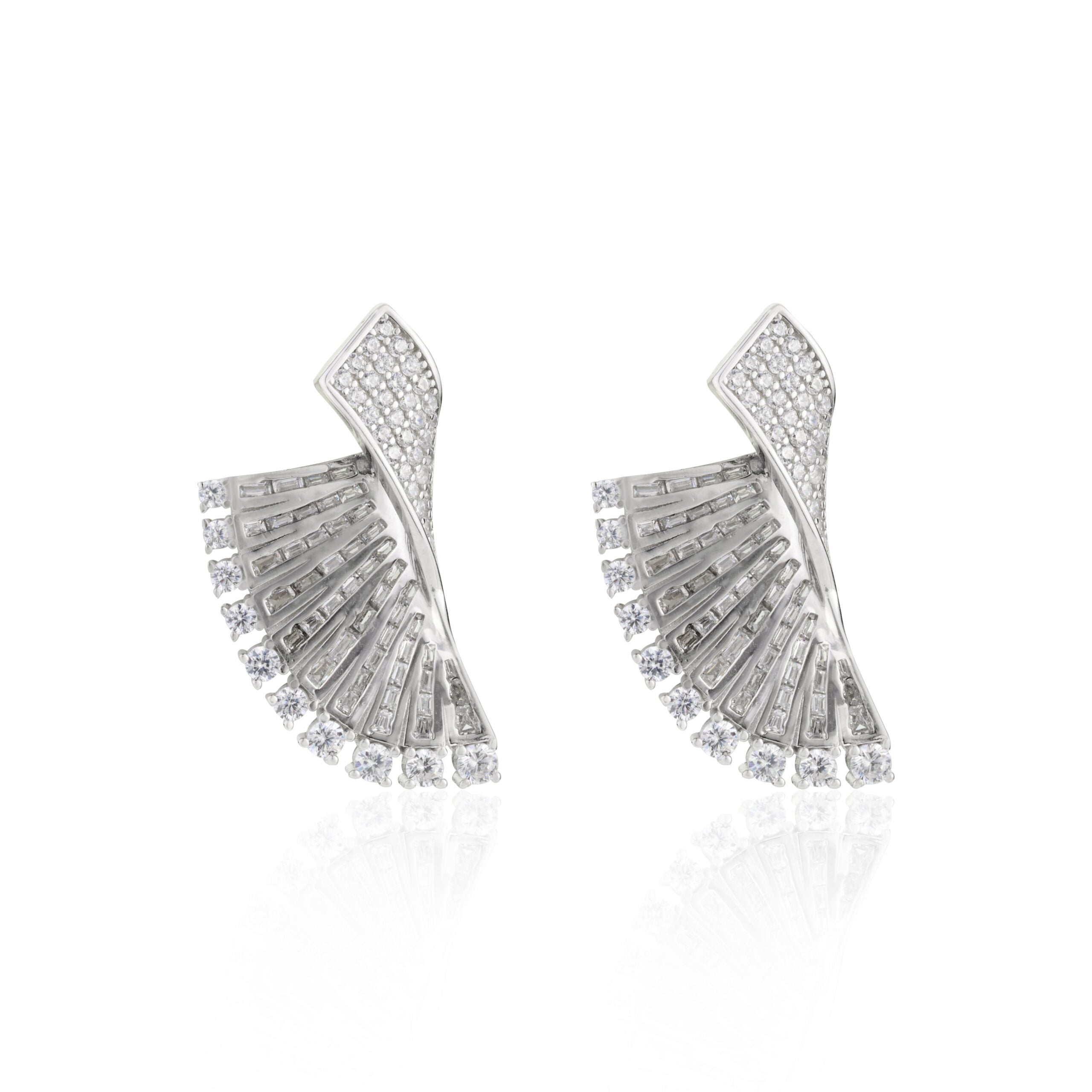 Angel Wings Silver Stud Earrings for Women