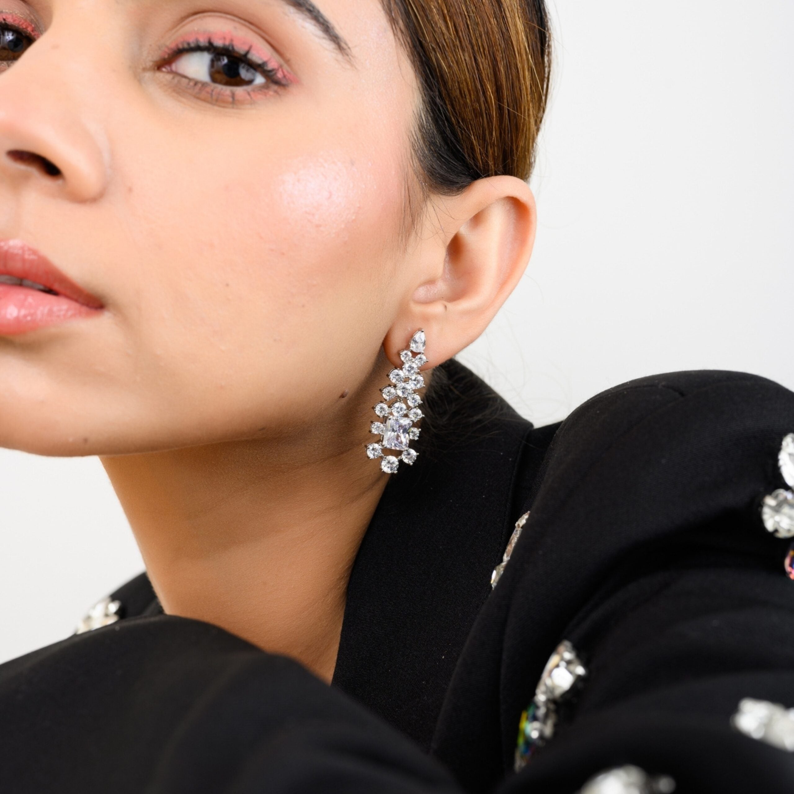 Cz Diamond Chandelier Drop earrings