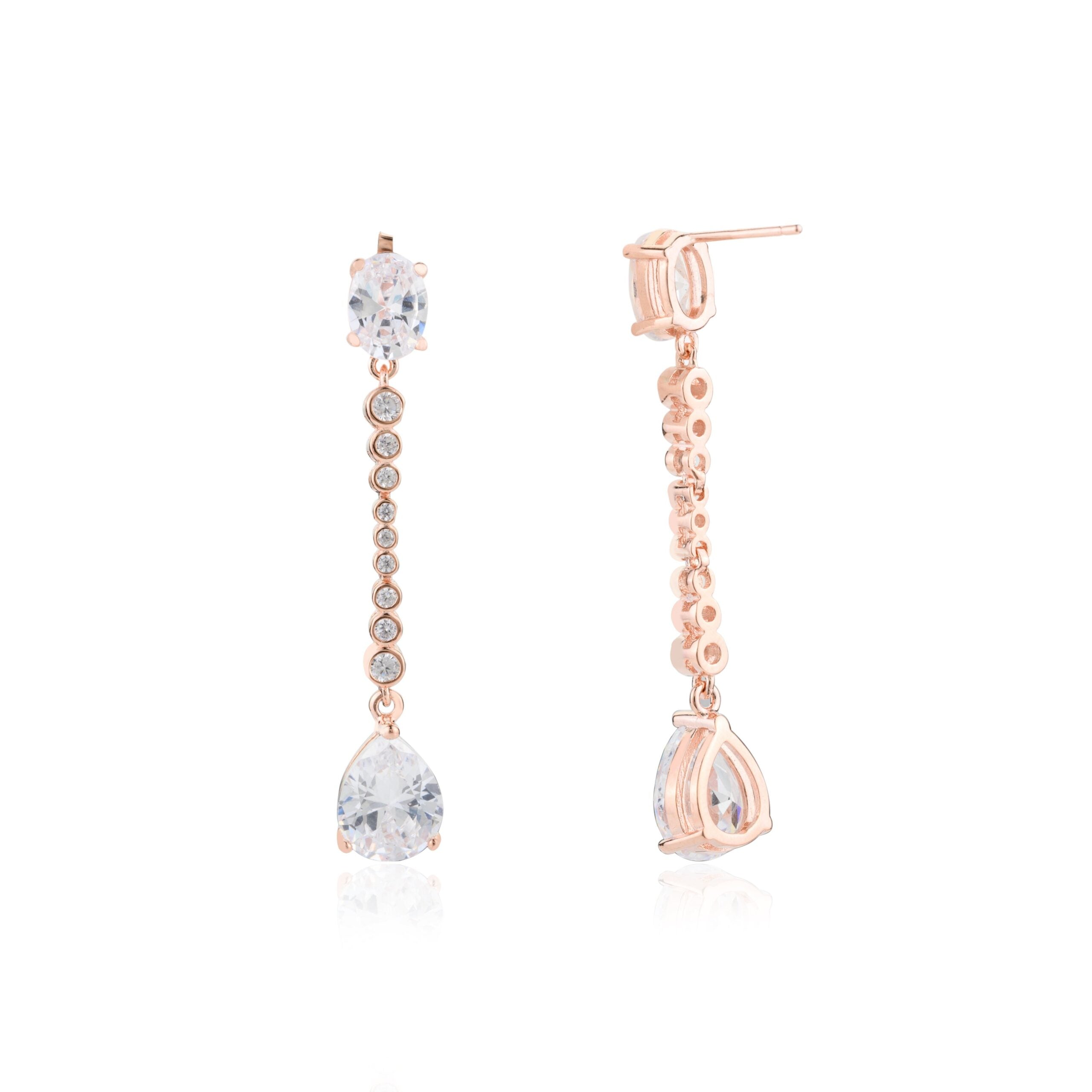 Rose gold Teardrop Diamond dangle earrings