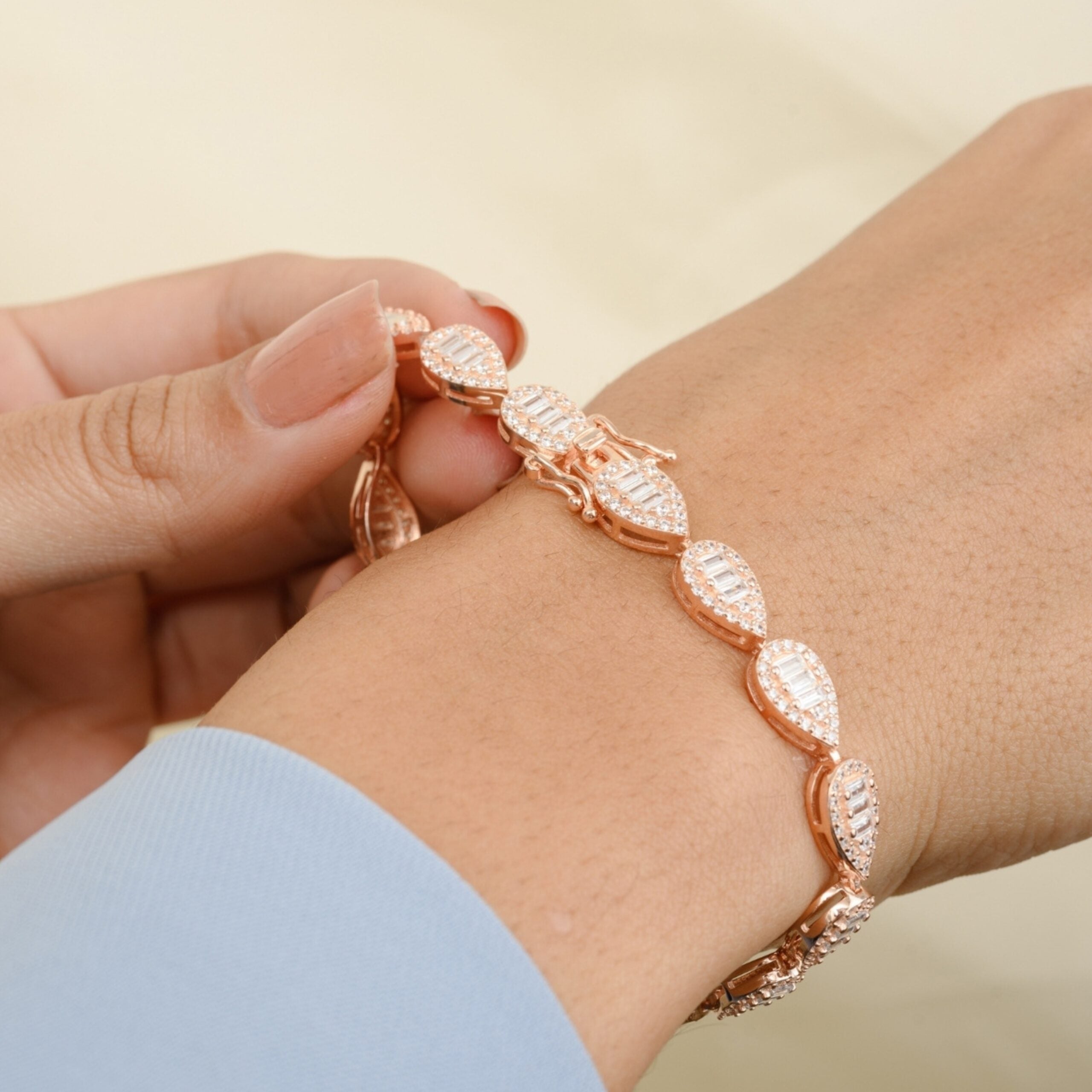 Rose gold Pear cut bracelet