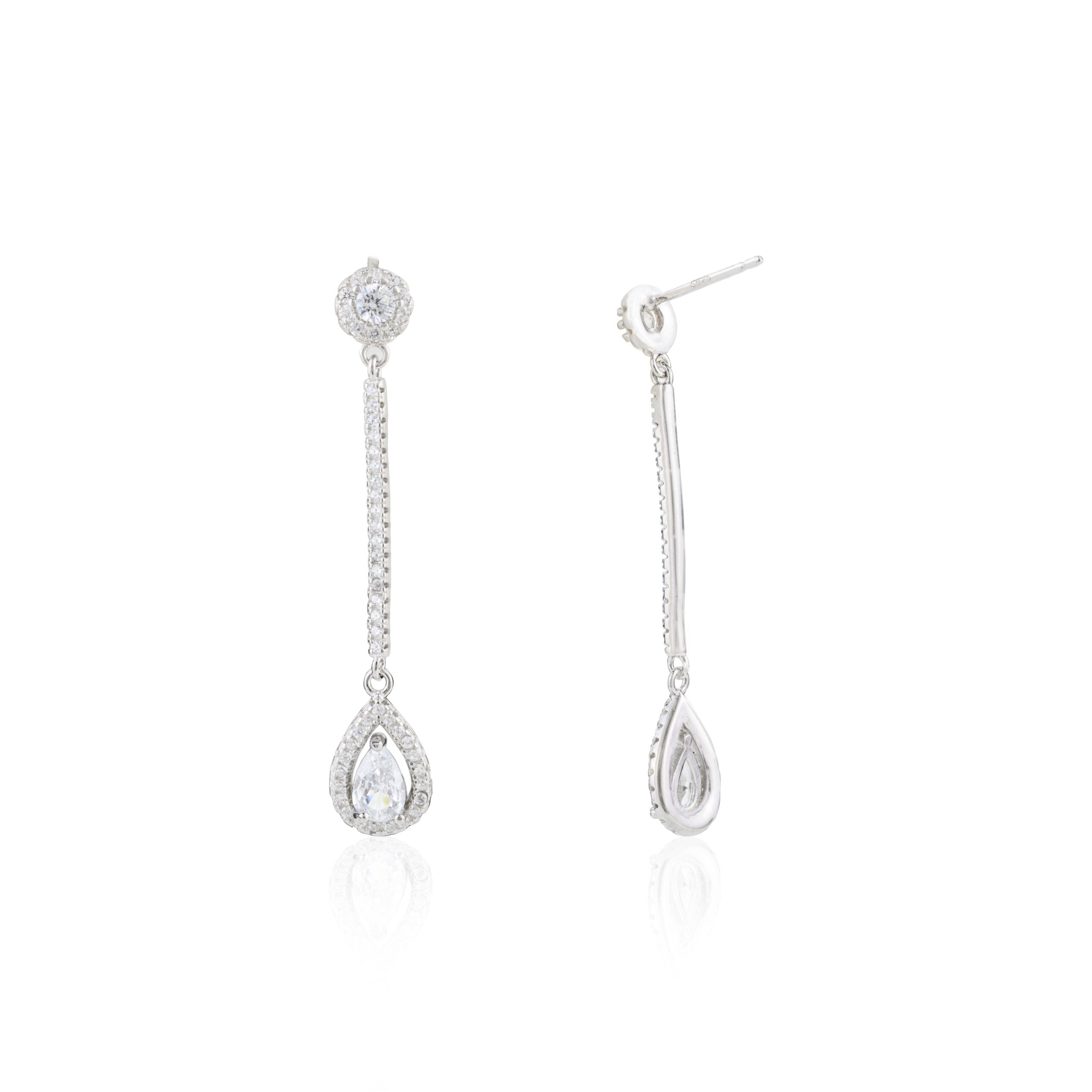 Teardrop Diamond Dangle Earrings