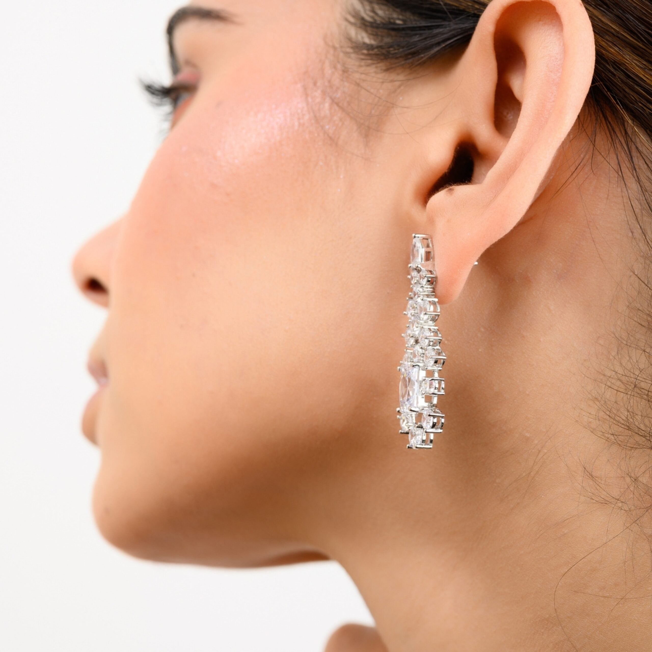 Cz Diamond Chandelier Drop earrings