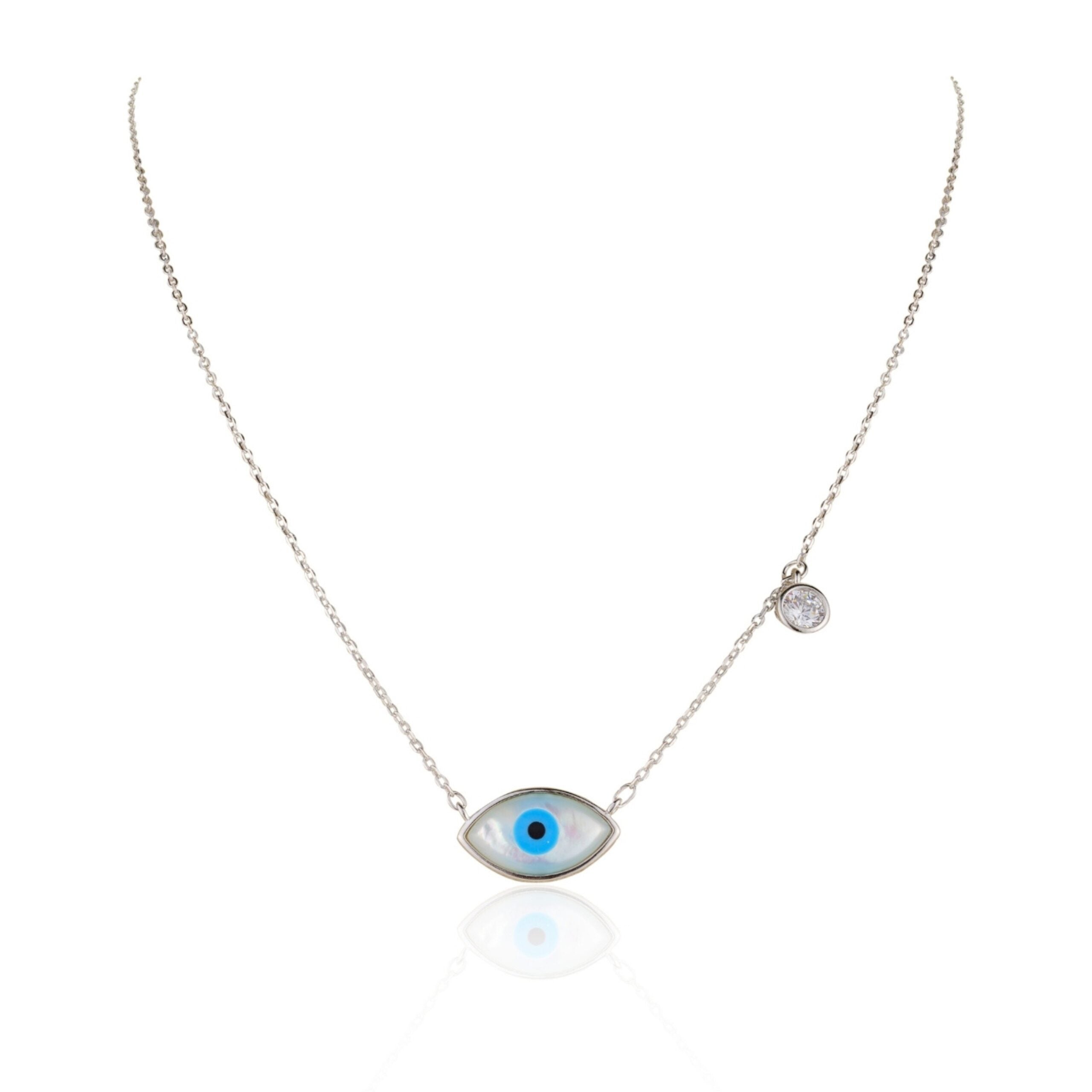 Mother of Pearl Third Eye Pendant Necklace