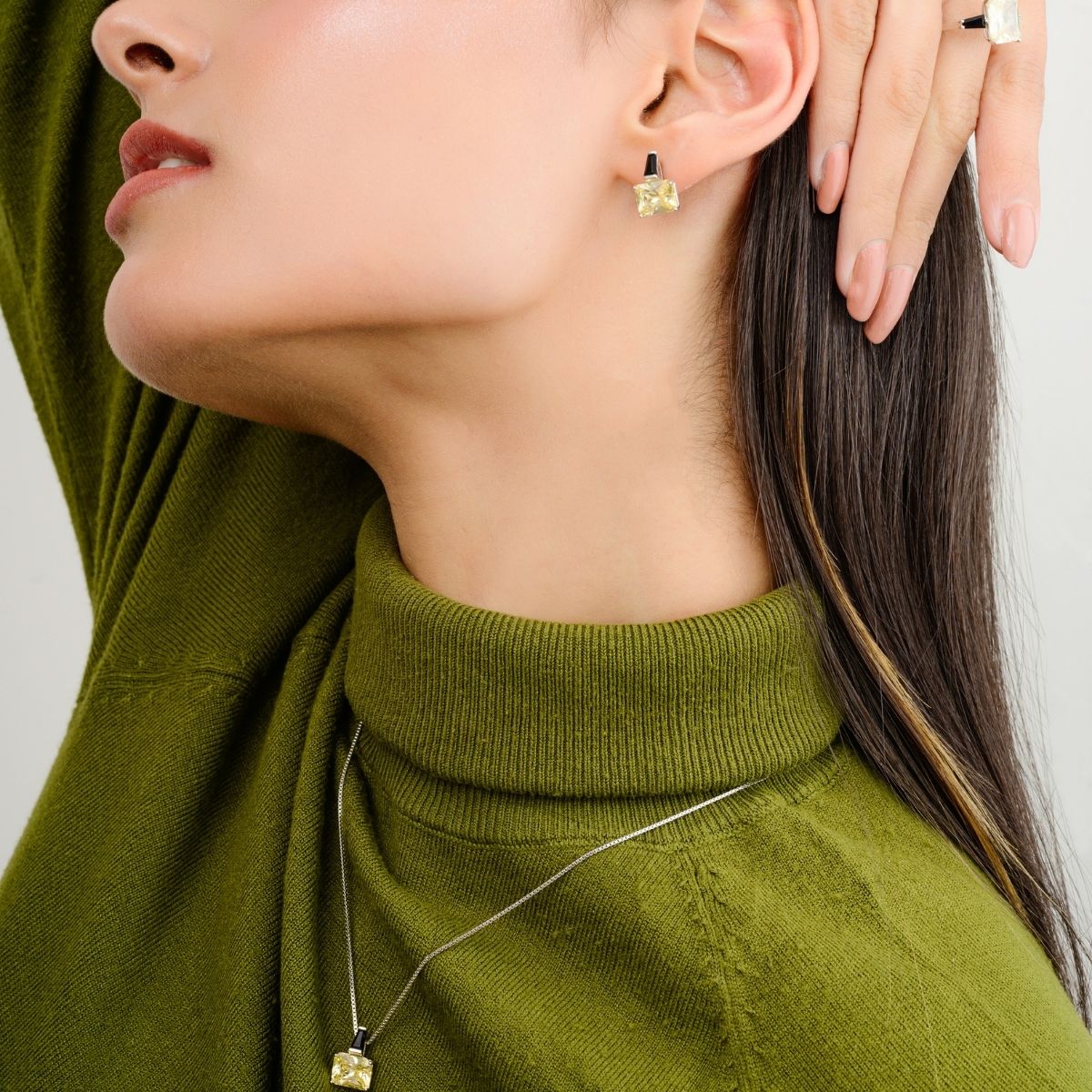 Citrine Diamond Jewelry Set
