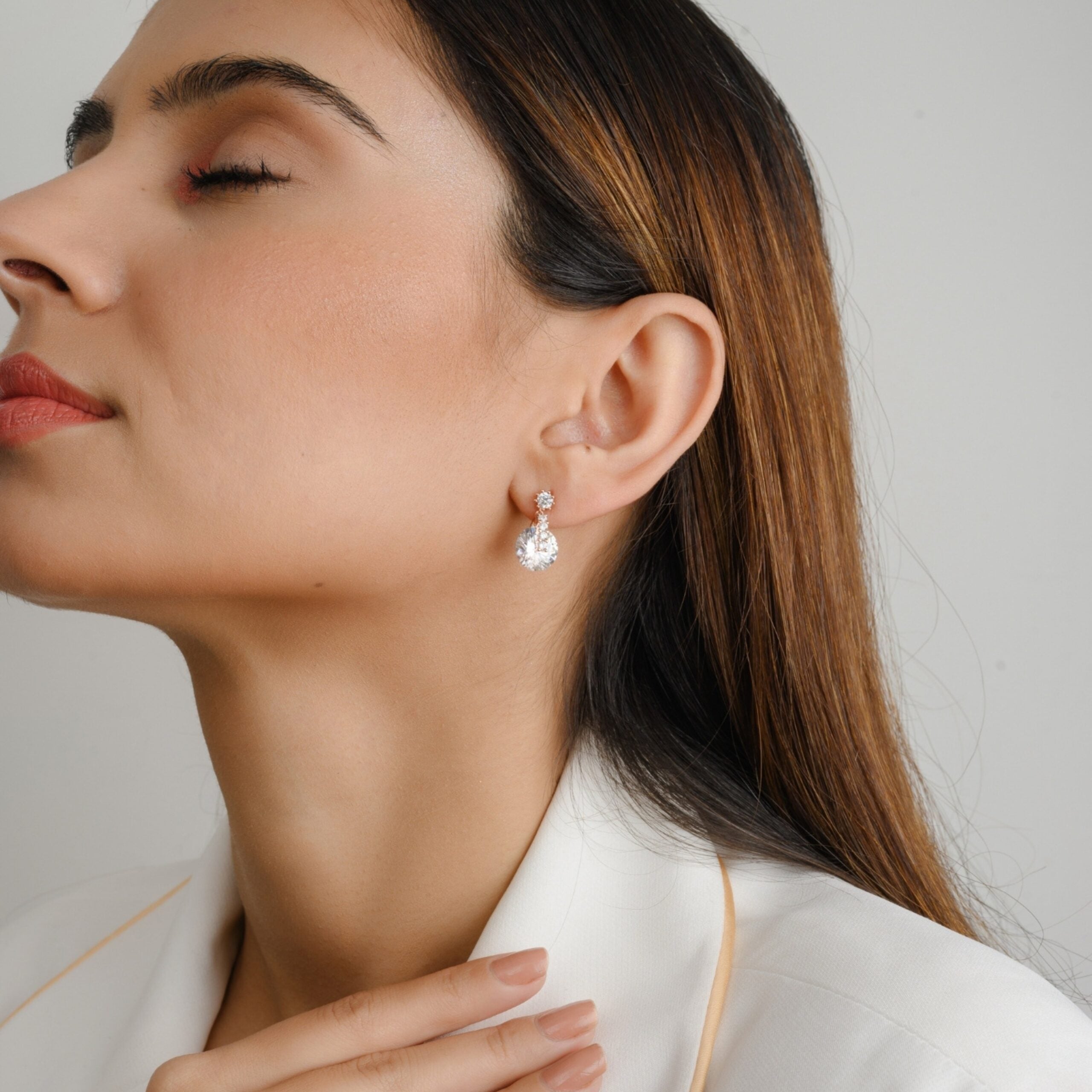 Spinner Earrings with Sparkling Movable Diamond