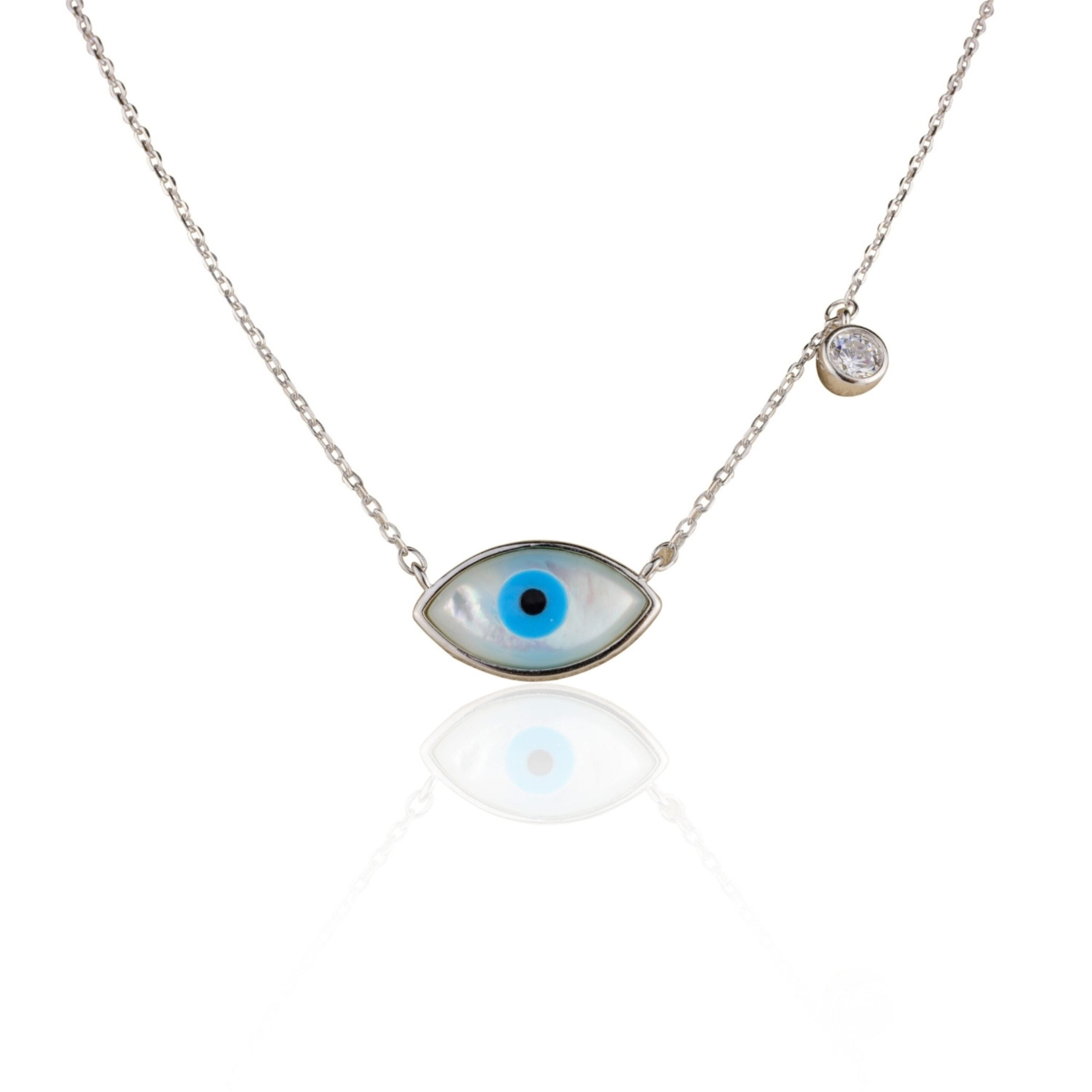 Mother of Pearl Third Eye Pendant Necklace