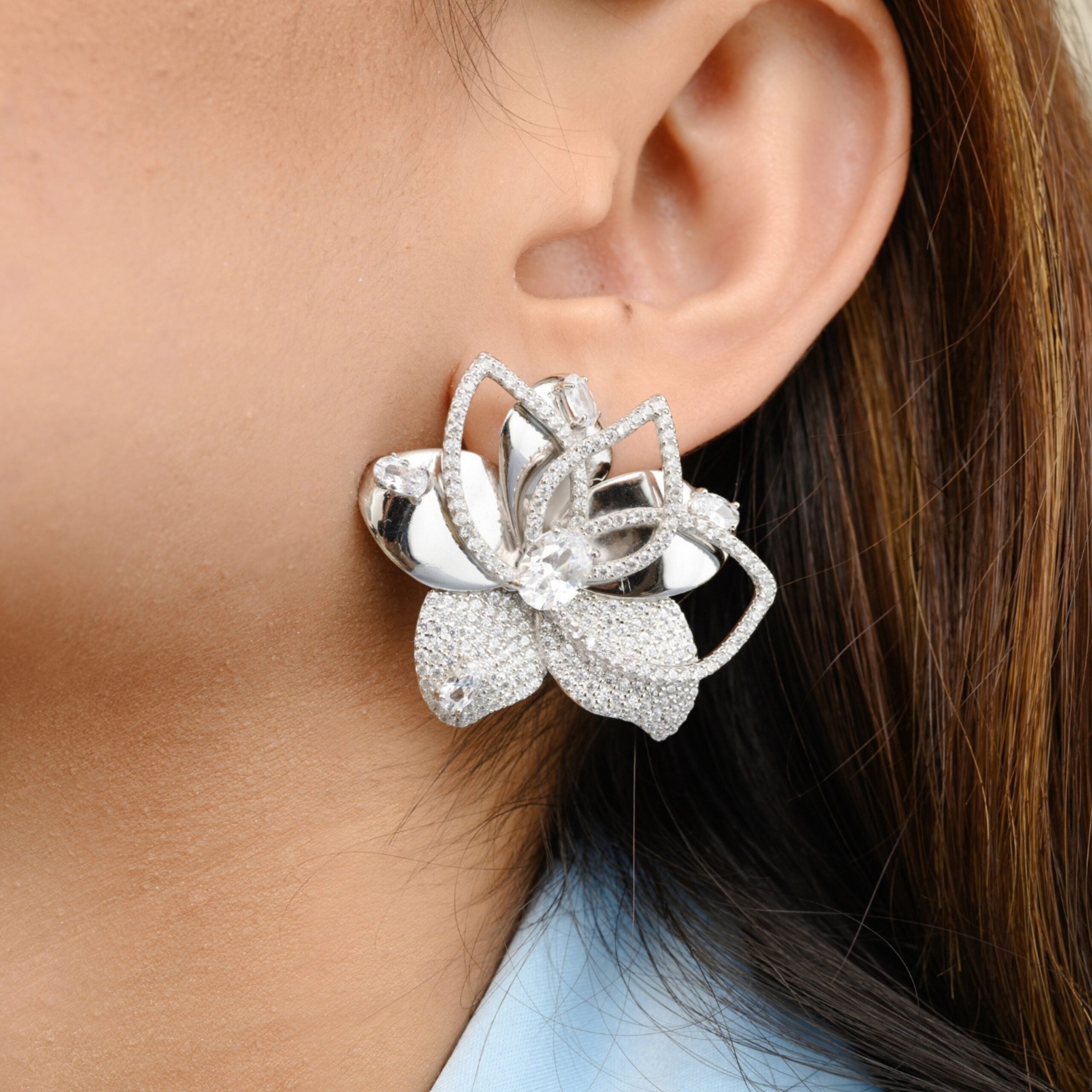 Elegant Floral Shape Design Party wear Statement Studs