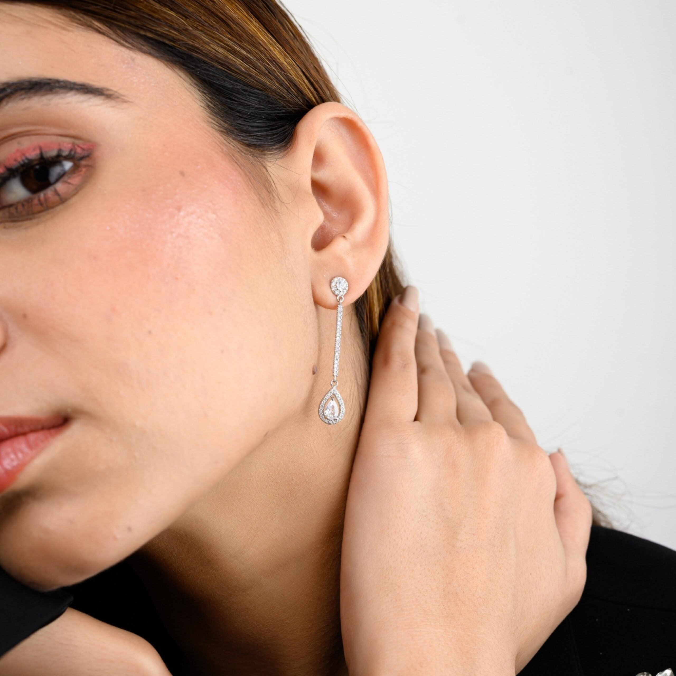 Teardrop Diamond Dangle Earrings