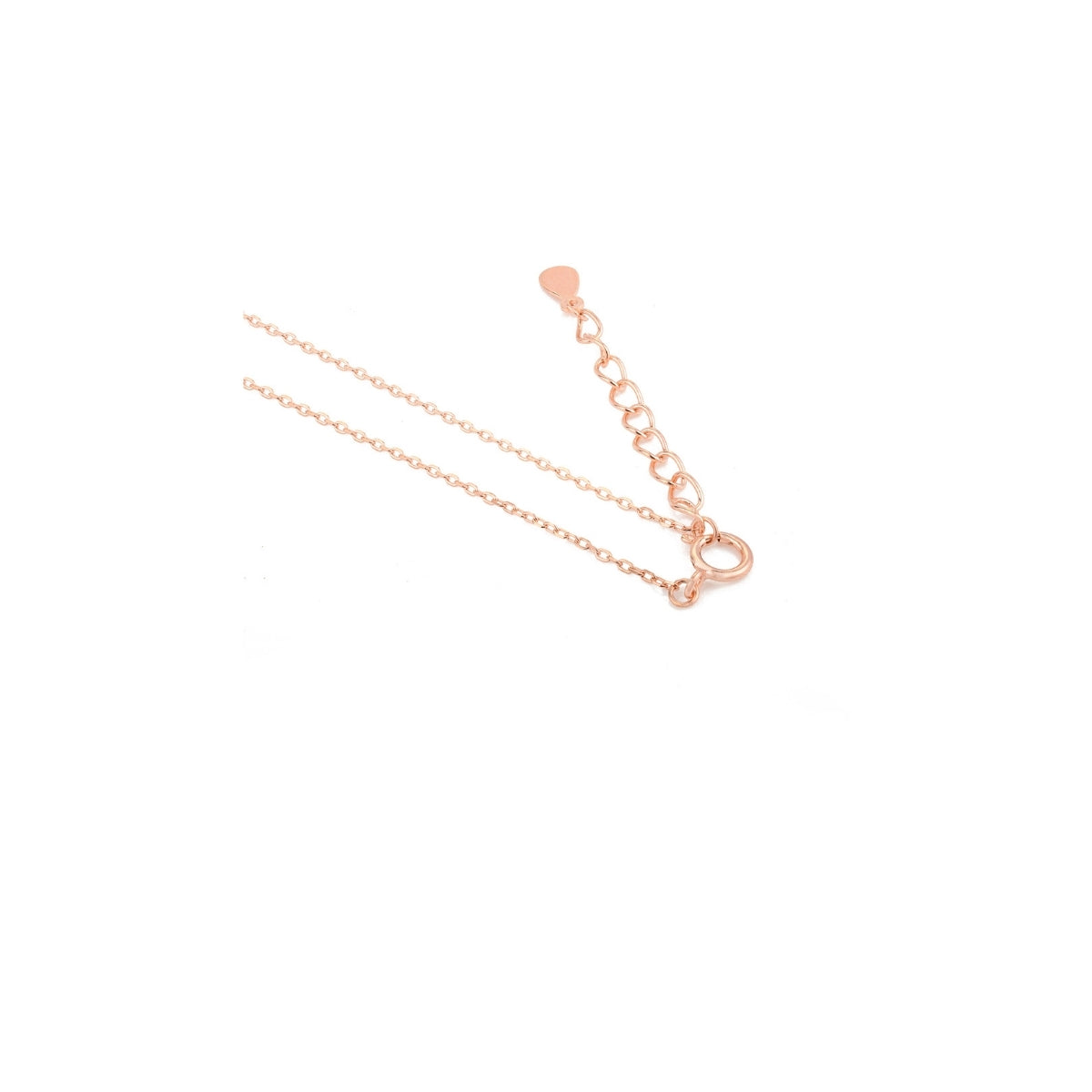 925 Silver CZ Diamond Dainty Stud Necklace in Rose Gold Finsh