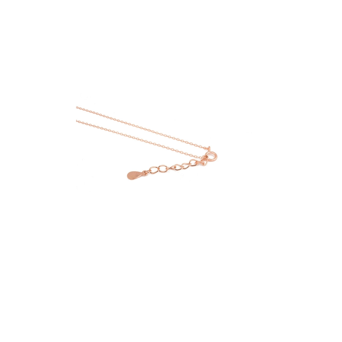 925 Silver Interlocked Circle Charm Necklace in Rose Gold Finish