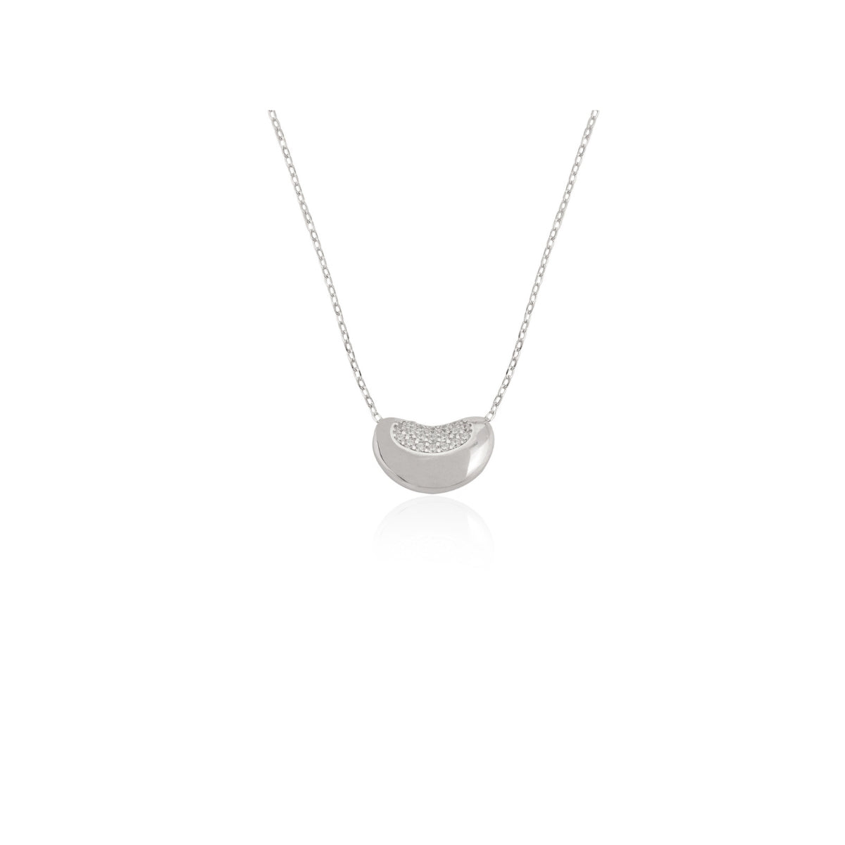 925 Silver Dainty Necklace with Unique Bean Cashew Pendant