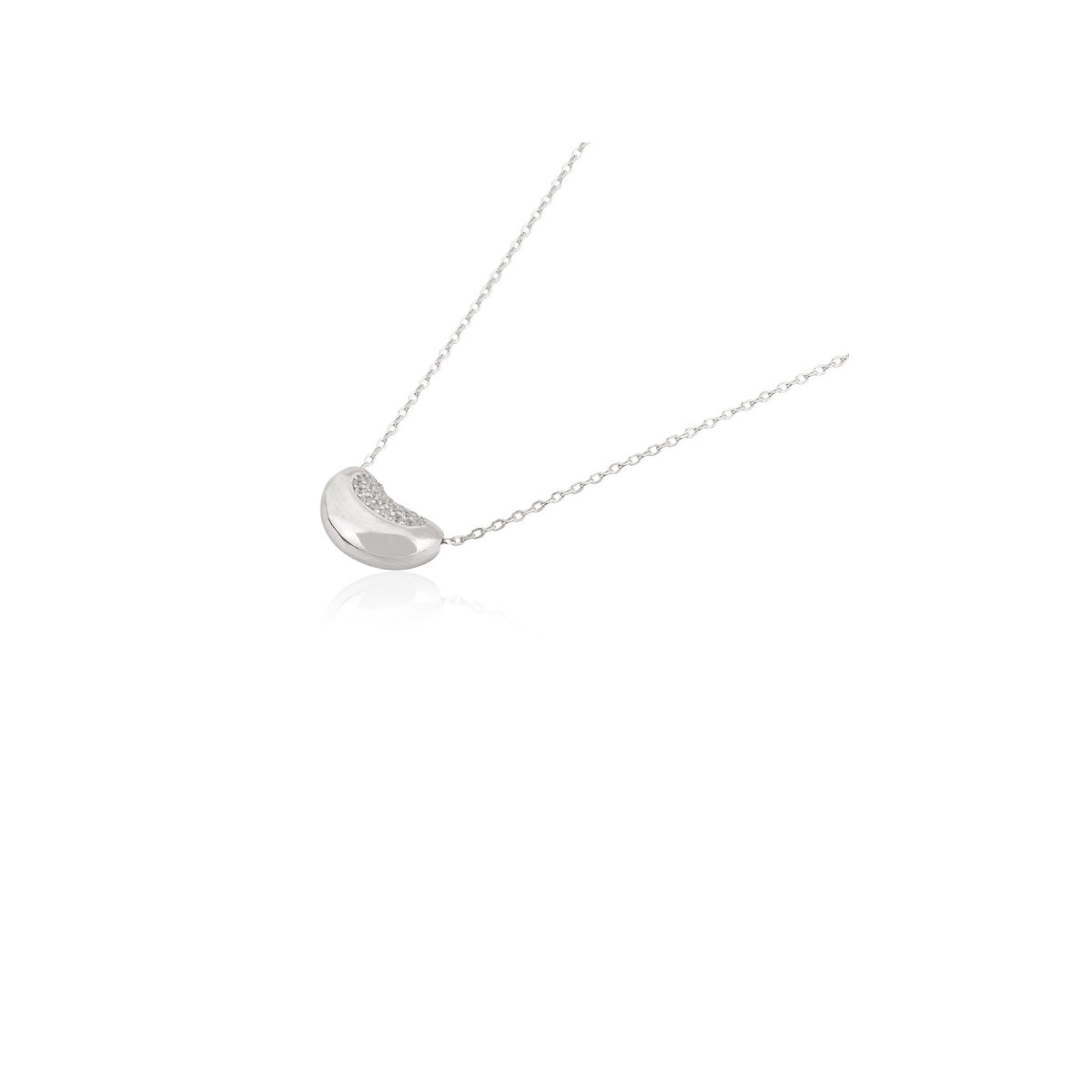 925 Silver Dainty Necklace with Unique Bean Cashew Pendant
