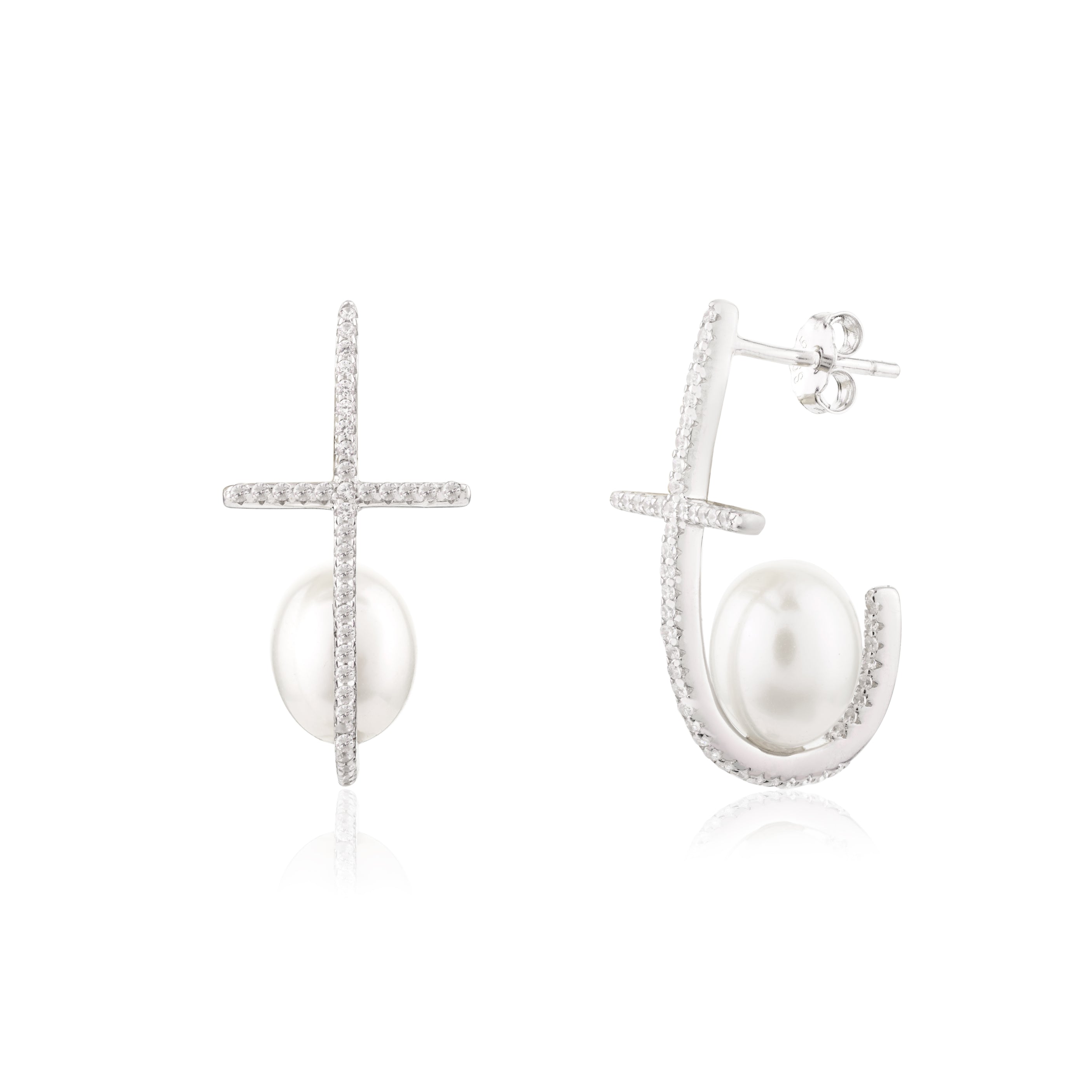 925 Silver Freshwater Pearl Drop Earrings