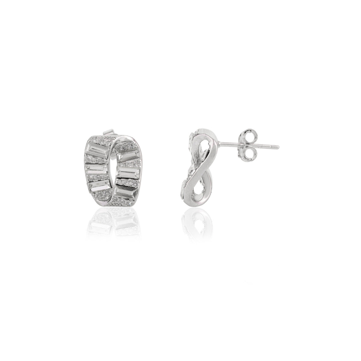 925 Silver Infinity Stud Earrings