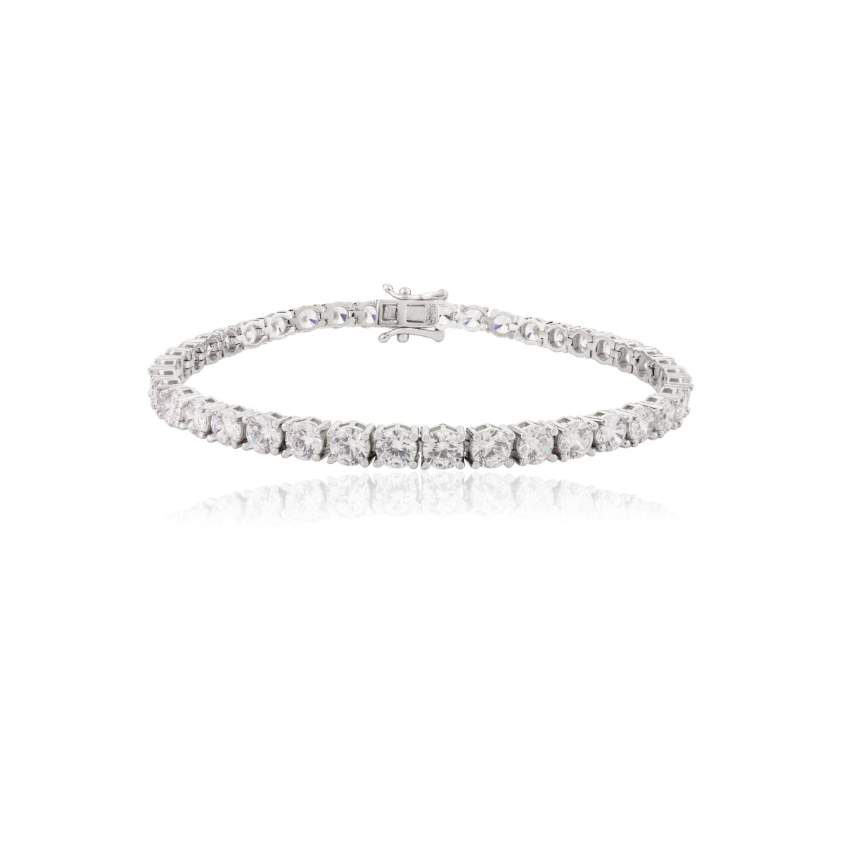 925 Silver Sparkling Cz Diamonds Tennis Bracelet